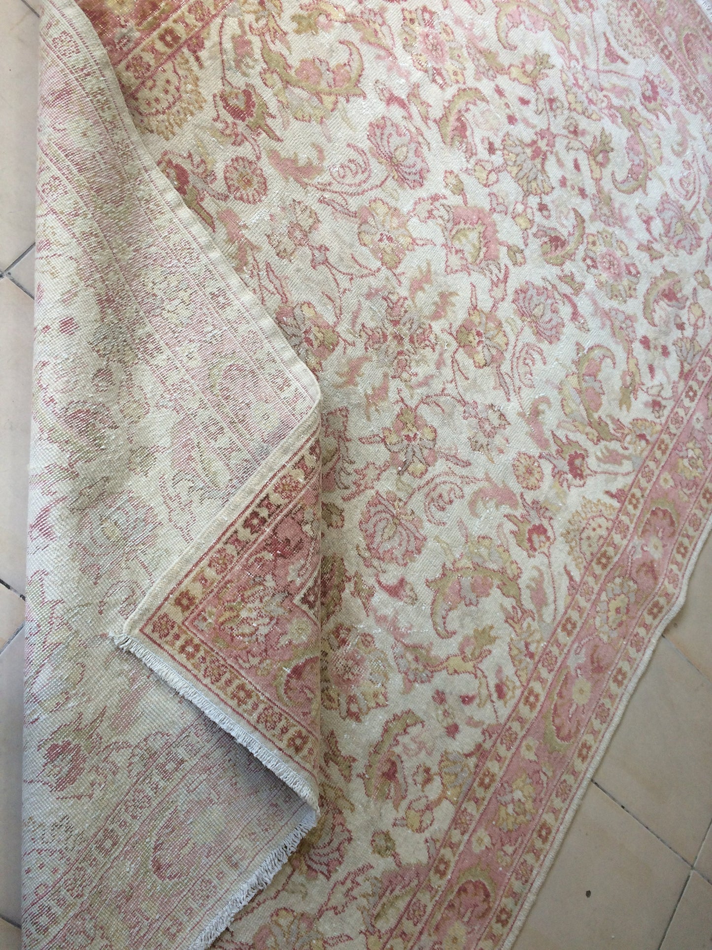 Vintage living room rug, wool pile RUGS, Pastel oushak rug , Turkish Oushak Rug, Vintage Rug, 8.3 x 5.3 Rug, Vintage Oushak Rug, 5x8 Rugs