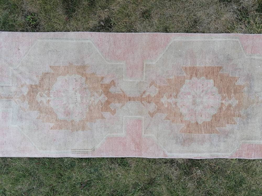 Muted runner rug vintage runner rug turkish runner 9.3 x 2.8 muted wool runner rug vintage oriental runner art runner rug