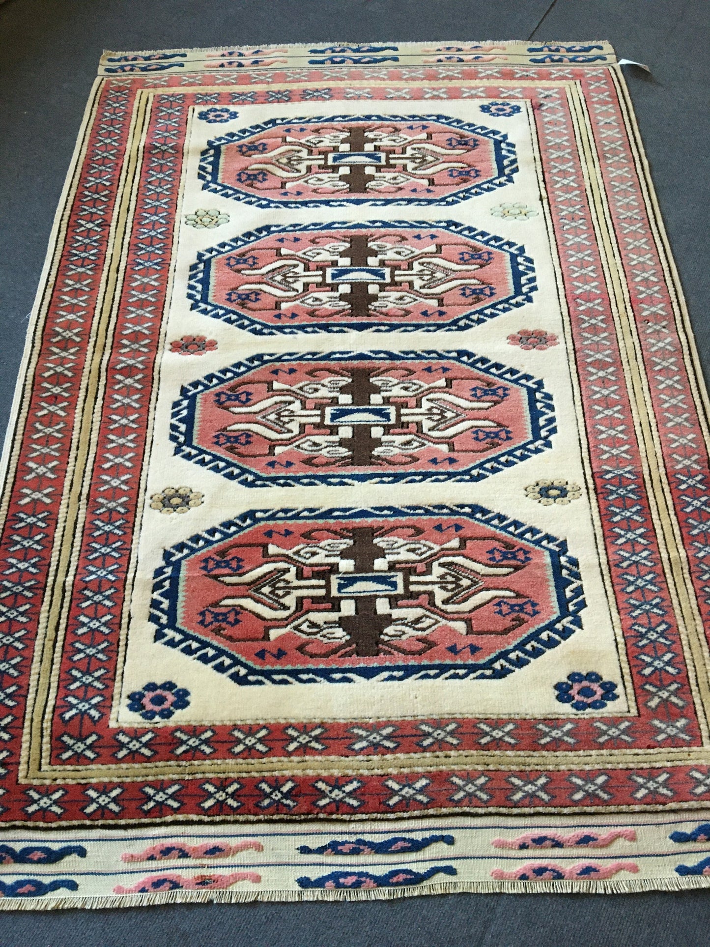 4x5 feet wide oushak turkish rug, large vintage living room floor rug, large bedroom area floor rug, kitchen middle rug,natural brown rug