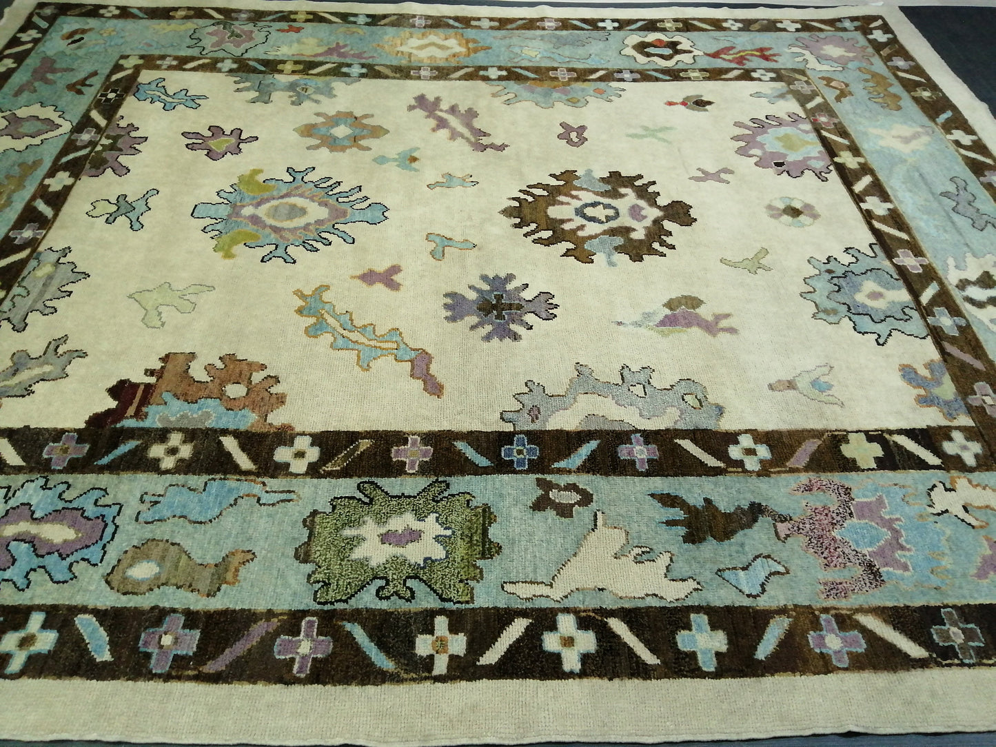 11.8 x 9.5 Large OUSHAK RUG, Wool TURKISH Oushak Rug, Vintage Oushak Rug, Rug, Wool Oushak Rug Hand Made Rugs, Made In Turkey 9x12