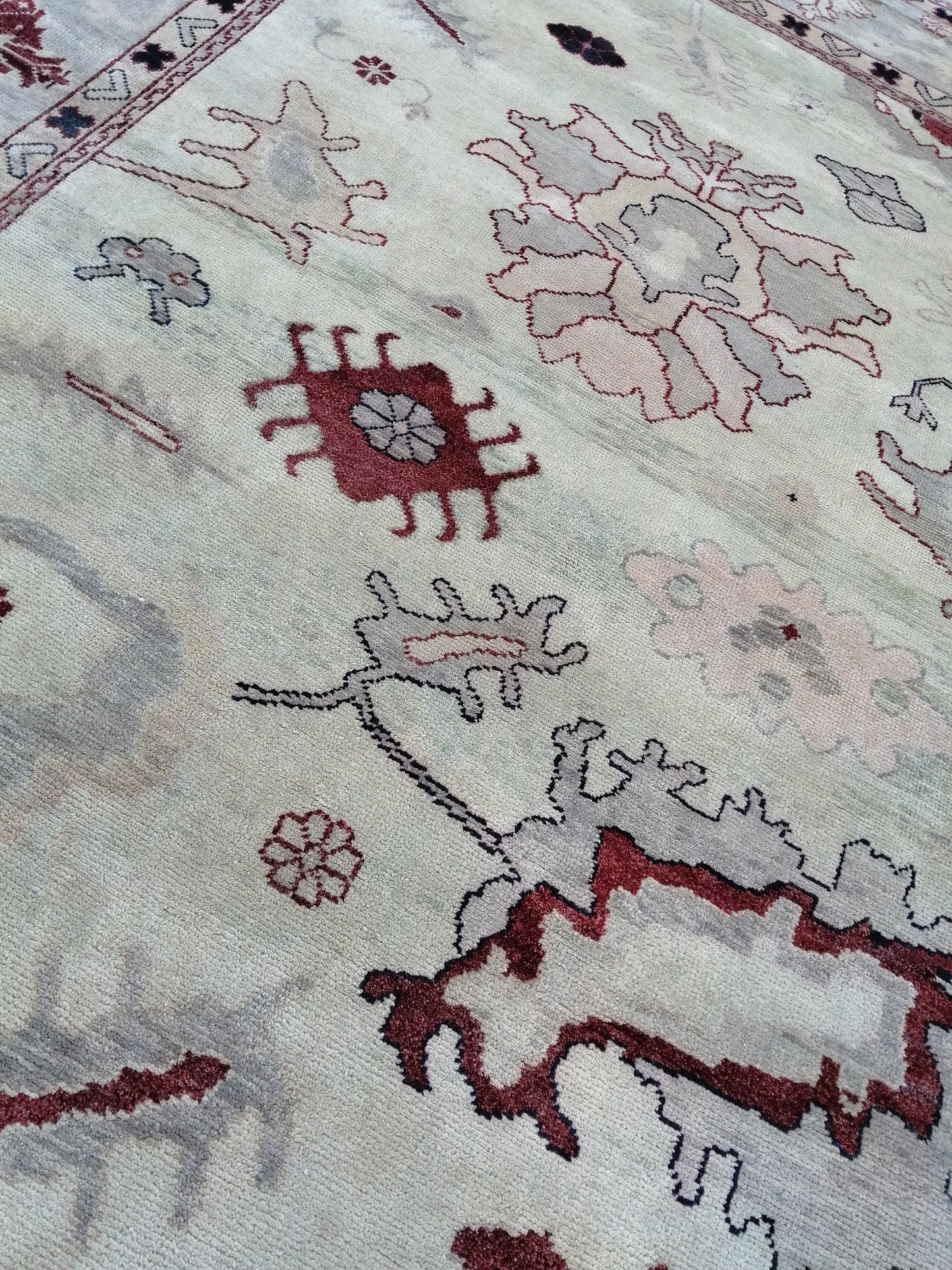 9x12 OUSHAK RUG, TURKISH Oushak Rug, Vintage Authentic Oushak Rug, Rug, Wool Oushak Rug Hand Made Rugs, Made In Turkey Oushak Rug