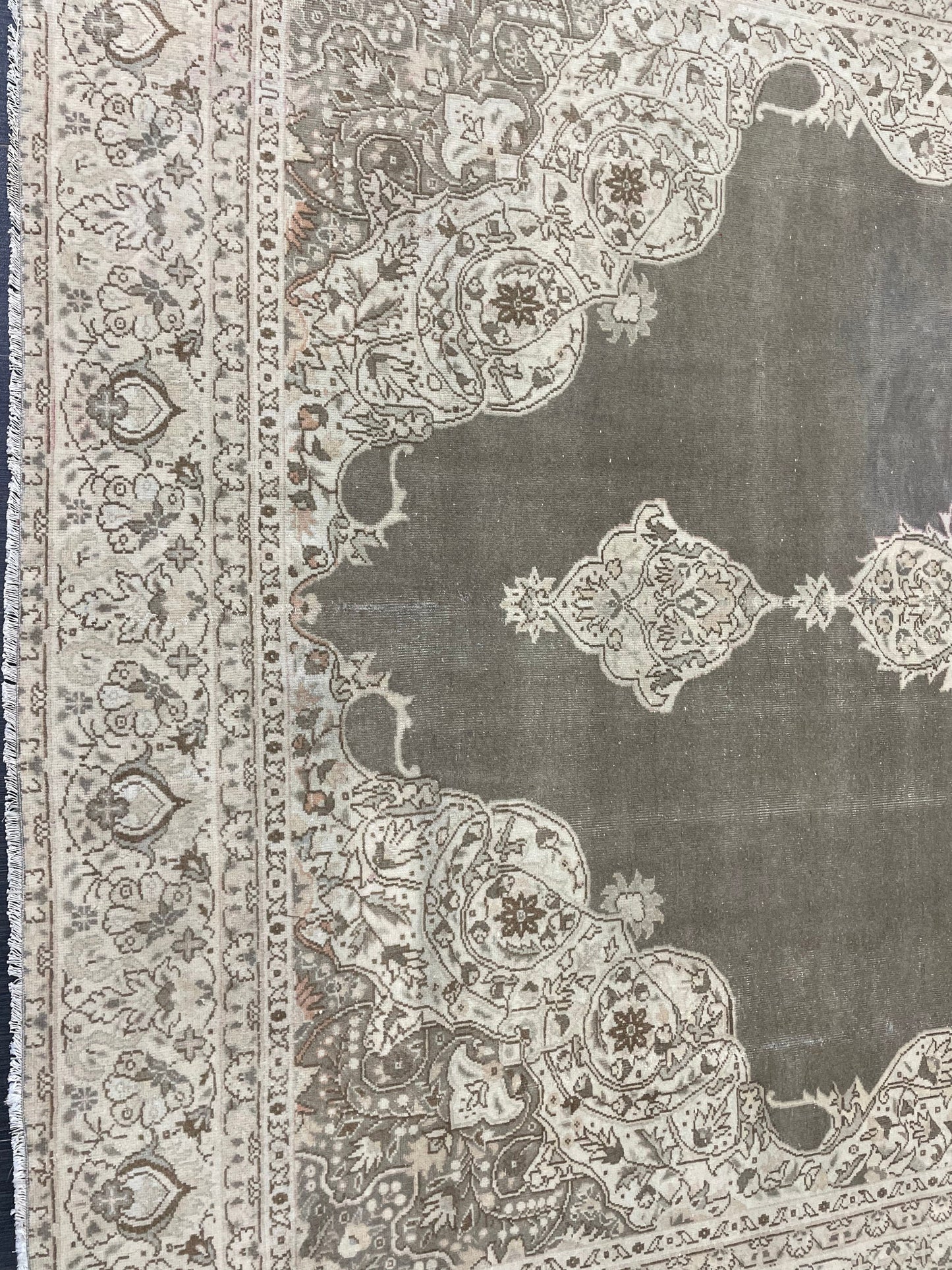 Turkish Rug Vintage 6.7 x 10 Oushak Rug Oriental Rug Gray Wool Rug Fine Knotted Farmhouse Rug, Vintage Rug, Hand Made Rug Persian Rug