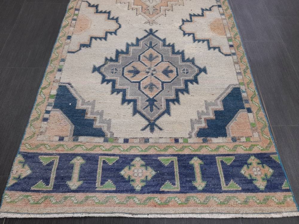 Muted Vintage Runner Rug 3 x 10.7 Muted Hallway Runner Kitchen Runner Rug Muted Staircase Runner Rug Muted Oushak Rug XĹ Turkish Runner