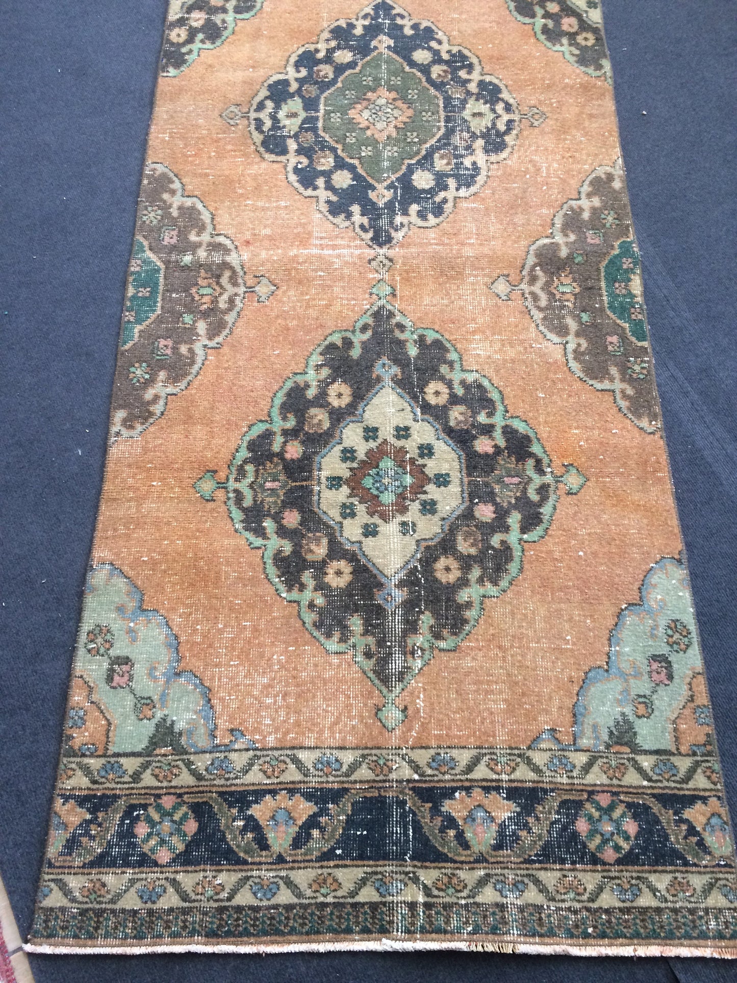 3 x 13.7 Turkish Runner Rug Oushak Runner Rug Vintage Runner Rug Hallway Runner Rug Kitchen Runner Rug Wool Runner Rug Wool Oushak Runner