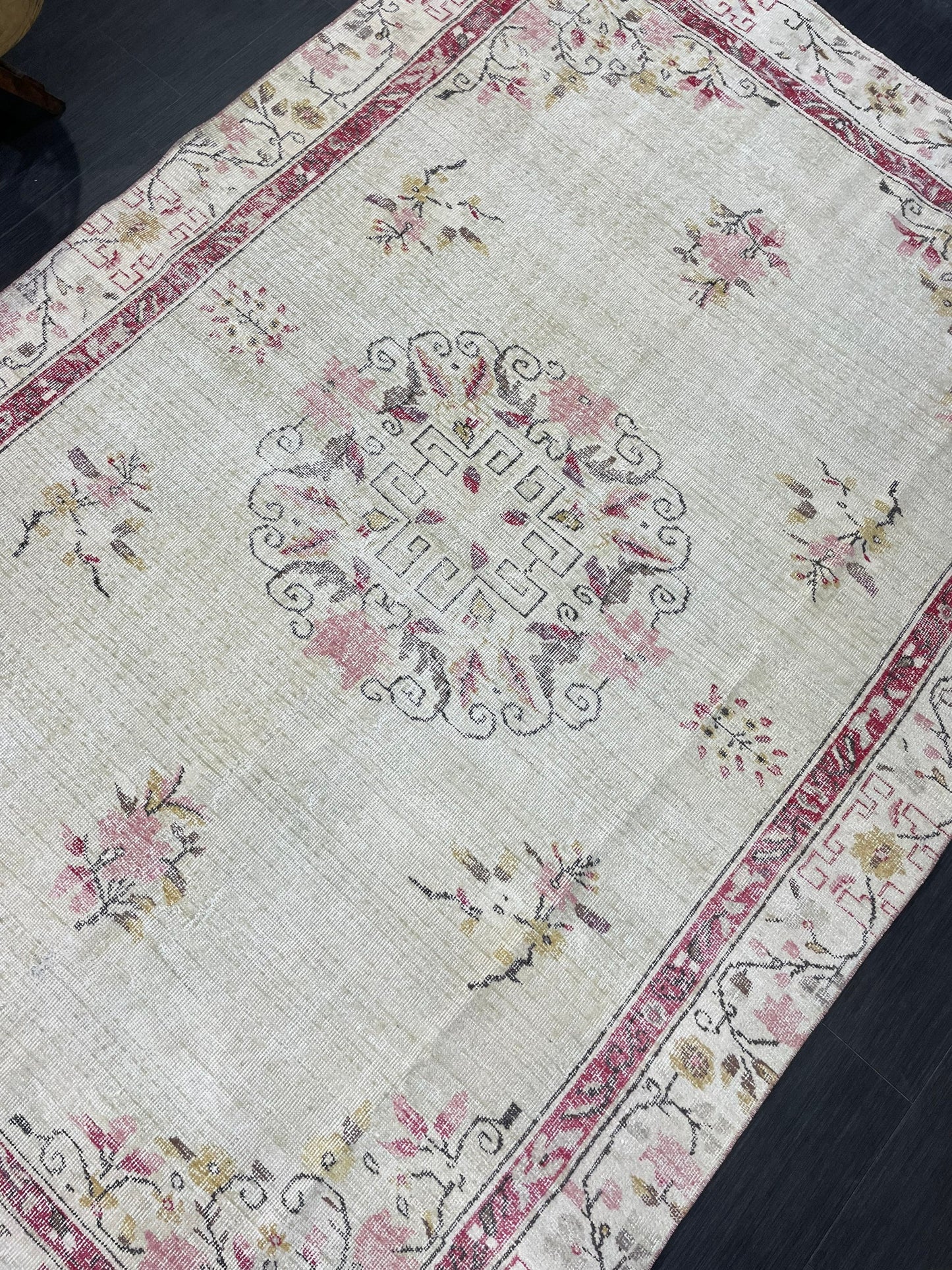 Distressed RUG, Vintage 6.2 x 9.3 Rug, Oushak Rug, Handmade Rug, Turkish Rug, Antique Rug, Farmhouse Rug, Persian Rug,Rustic Rug