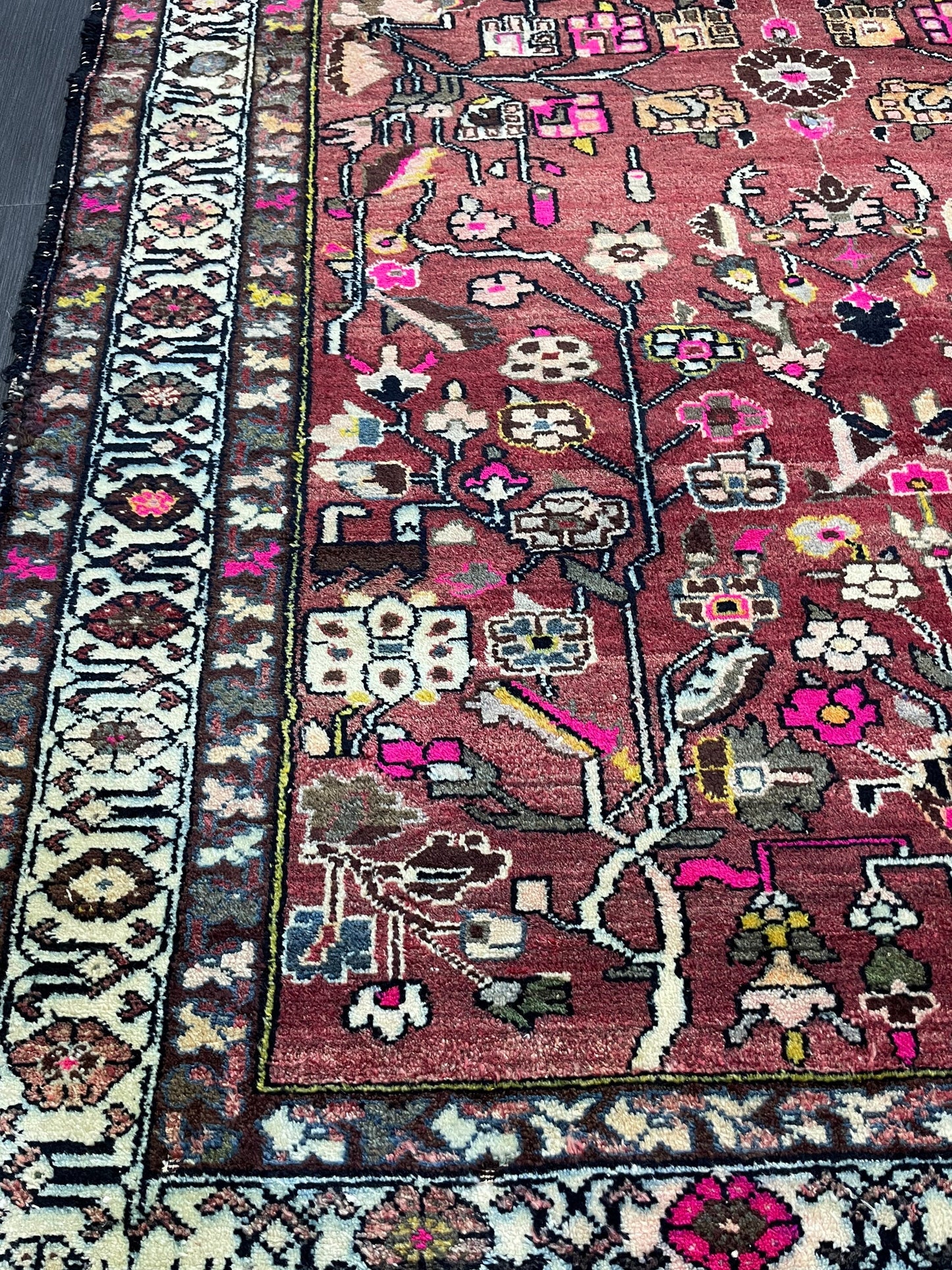 Persian RUG, Fine Hand Knotted 4.6 x 6.9 Rug, Turkish Vintage Oriental Rug, Vintage Rug, Fine Knotted Antique Rug, Wool Living room Rug,