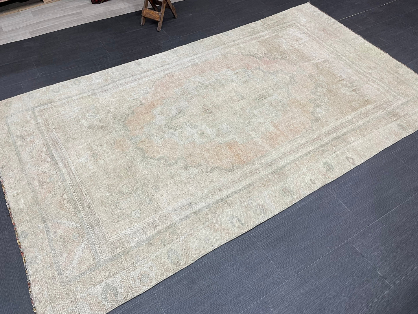 MUTED Vintage RUG 5x9 TURKISH Oushak Rug Vintage Hand Knotted Rug Antique Persian Hand Made Rugs Turkish Rug Handmade Wool Rug