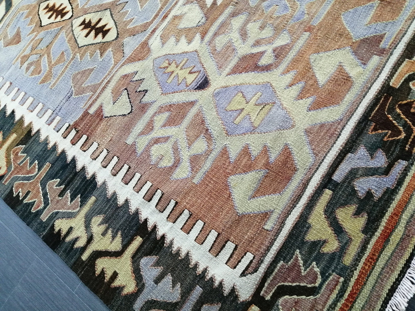 5.7 x 9.8 Rug Vintage Kilim Handmade Rug, Flatwoven Oushak Rug, Rustic Rug, Flat Weave Rug, Turkish Rug, Farmhouse Rug, Vintage Wool rug