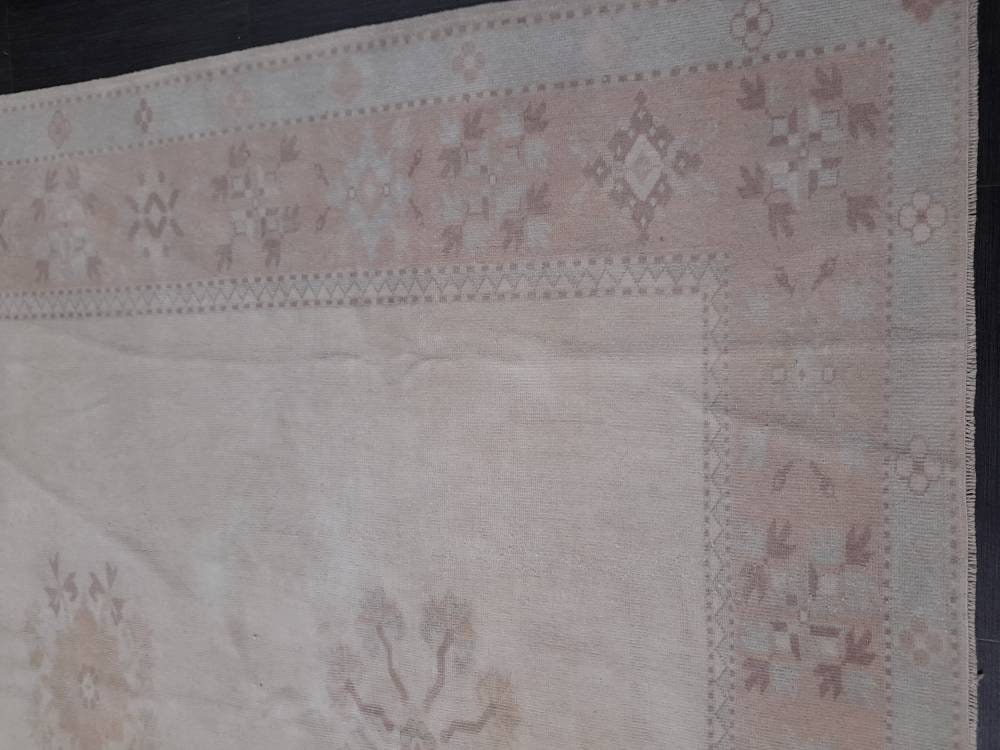 MUTED Vintage Rug, 6.8 x 8.8 Rug, Turkish Rugs, Hand Made Rug, Muted Persian Rug Turkish Rug Muted Wool Rug Vintage Rug Muted Oriental Rug