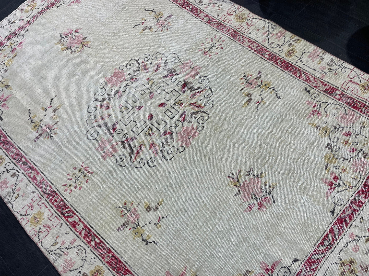 Distressed RUG, Vintage 6.2 x 9.3 Rug, Oushak Rug, Handmade Rug, Turkish Rug, Antique Rug, Farmhouse Rug, Persian Rug,Rustic Rug