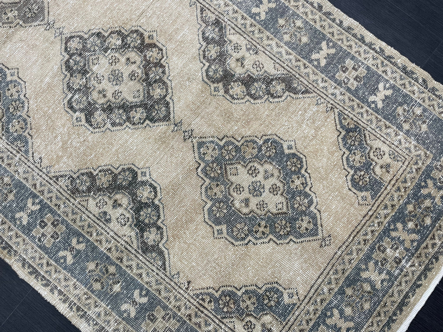 Vintage Hand Knotted Rug Vintage 4.2 x 11 Runner Muted Runner Rug Turkish Runner Rug Vintage Runner Rug Star Kitchen Runner Most See Rug
