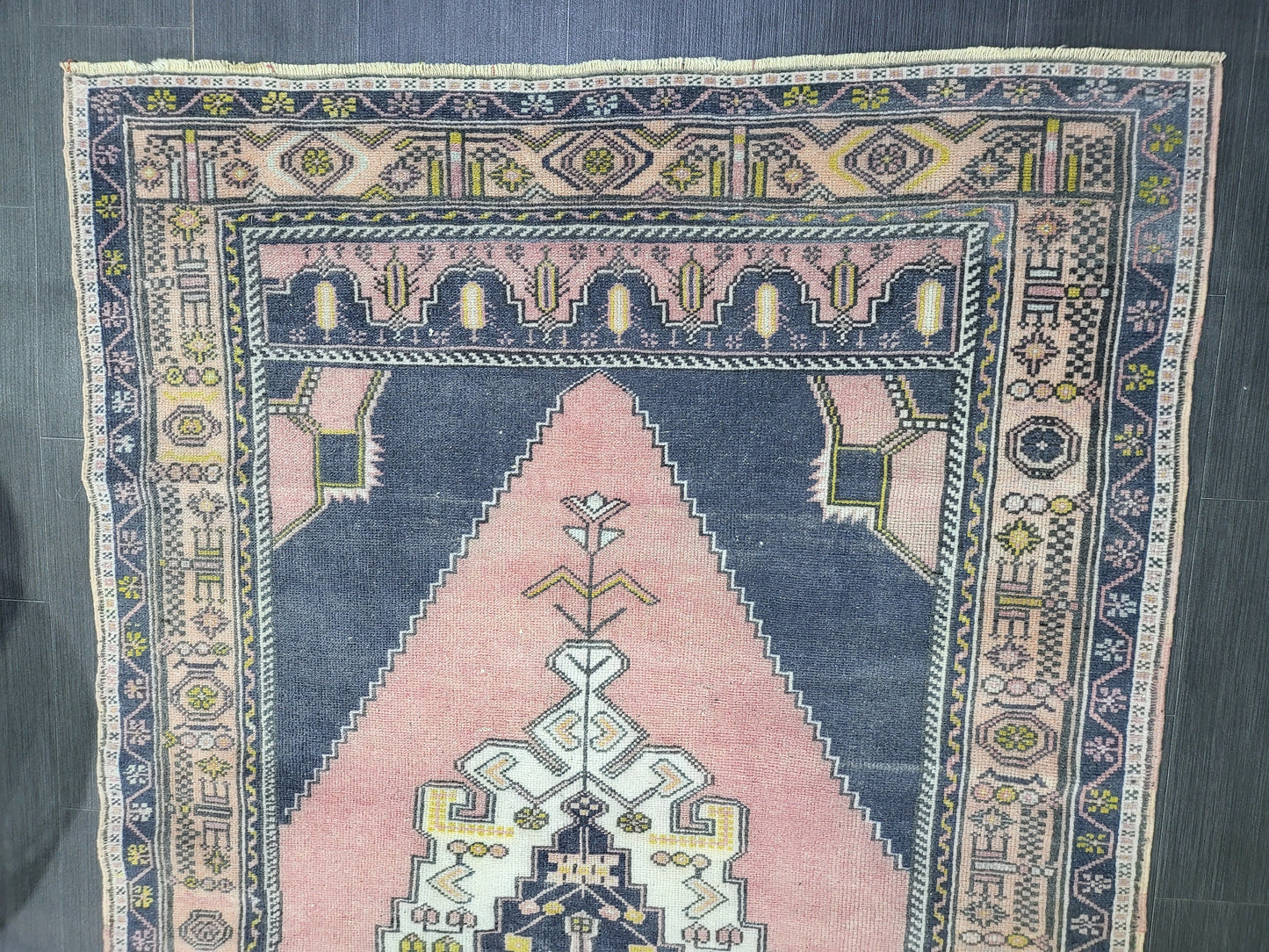 OUSHAK RUG, TURKISH Antique Rug, 4.5 x 8.9 Vintage Rug, Antique Rug Wool Handknotted Rug, Hand Made Rugs Vintage Turkish Rug