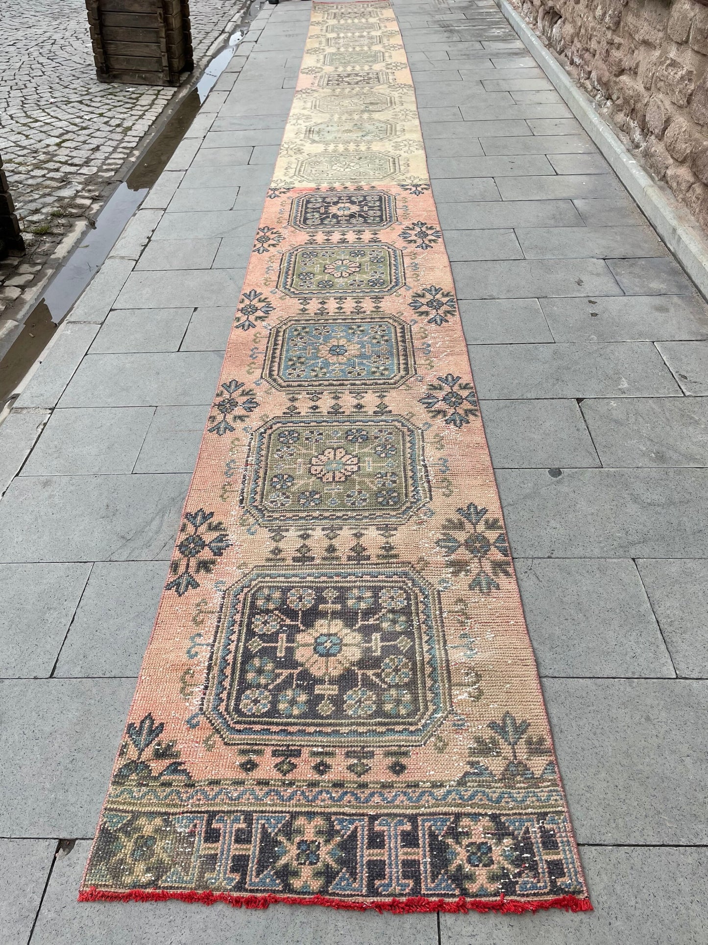 Muted Vintage Staircase Runner Rug 2.5 x 27 Extra Long TURKISH Runner Rug Vintage Runner Rug Distressed Runner Rug Runner Handmade Runner