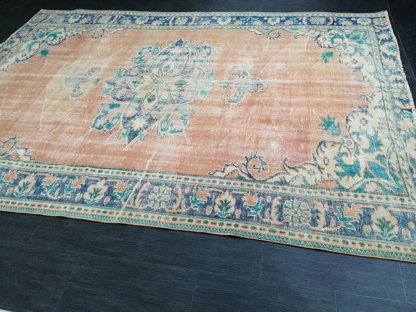 9.7 X 6.8 LARGE Rugs, Hand Made Rug, Oushak Rug, Rustic Rug, Bohemian Rug, Rug Runner, Turkish Rug, Farmhouse Rug, Vintage Rug, Wool rug