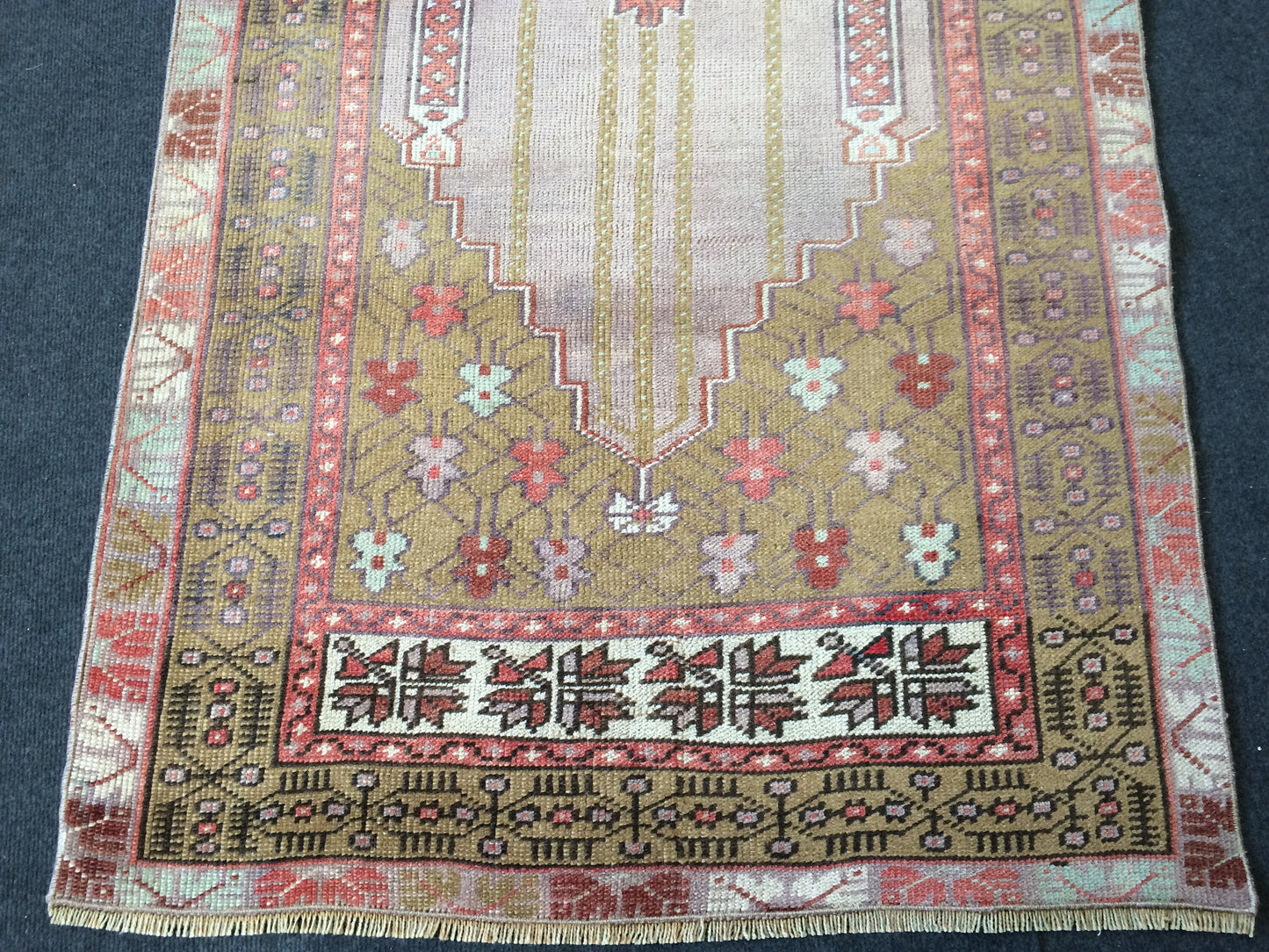 6.4 x 3 OUSHAK RUG TURKISH Oushak Rug Vintage Oushak Runner Rug Vintage Runner Rug Wool Oushak Rug Hand Made Rugs Vintage Turkish Rug