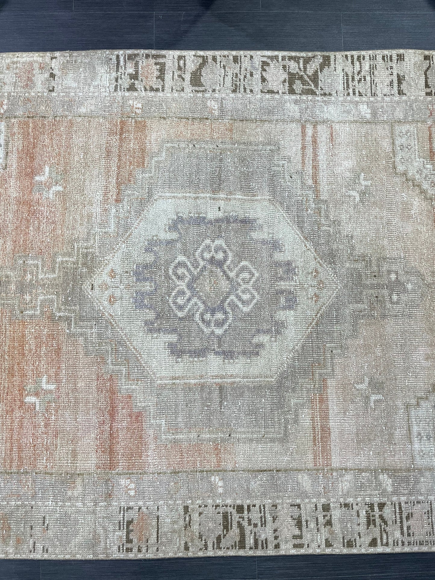 Muted Vintage Rug, Muted Turkish 4.2 x 7.9 Rug, Oushak Rug, Rustic Rug, Muted Rug, Vintage Turkish Rug, Farmhouse Rug, Vintage Rug, Wool rug