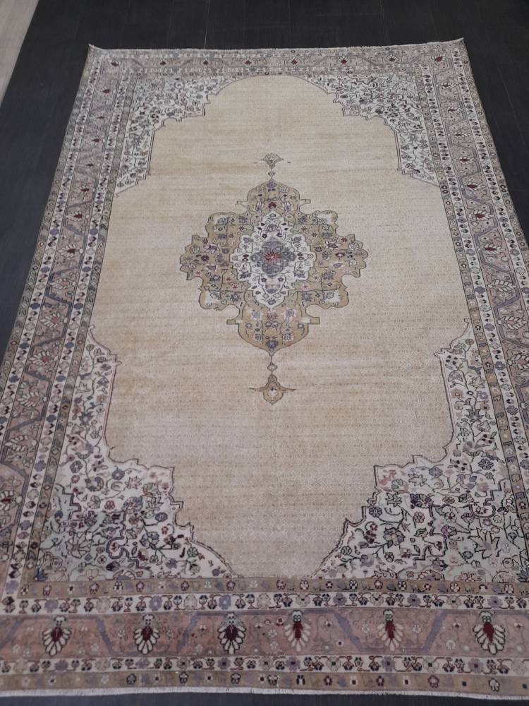 Persian RUG 6.4 x 9.2 Handmade Rug Vintage Oriental Rug Antique Persian Hand Made Rug Fine Knotted Turkish Rug Quality Rug