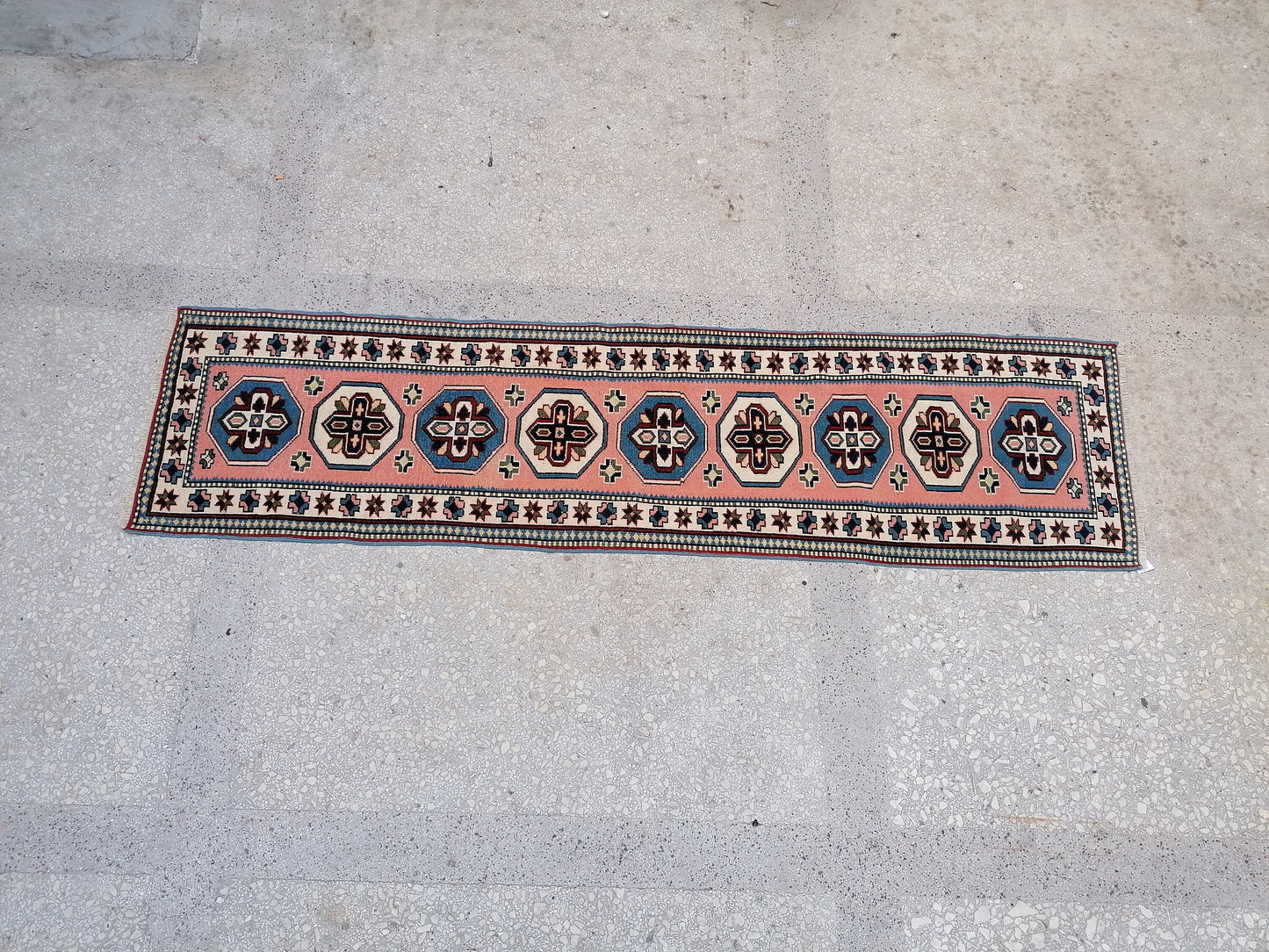 9'x2'4 turkish runner rug,oushak runner rug,vintage rug,kitchen rug,vintage oushak rug, vintage anatolian rug,unique hand made rug,bohemian