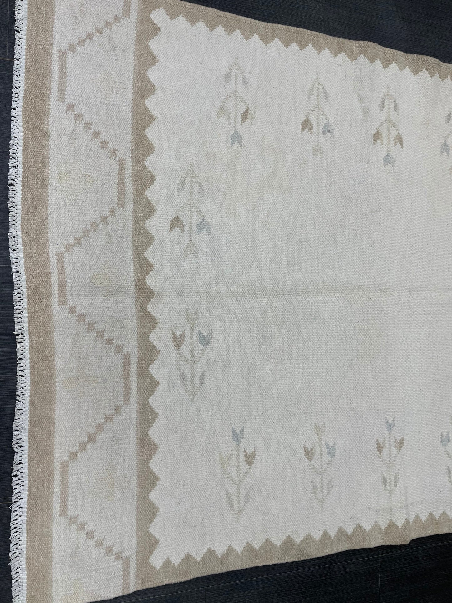Natural 4.5 x 6 Rug Vintage Kilim Handmade Rug, Flatwoven Oushak Rug Rustic Rug, Flat Weave Rug Turkish Rug Farmhouse Rug Vintage Wool rug