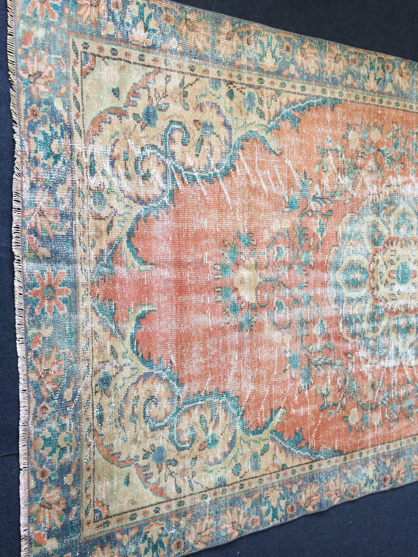 6x10 Large Area OUSHAK RUG TURKISH Rug Vintage Rug Vintage Oriental Rugs Oushak Rug Hand Made Rugs Vintage Turkish Rug