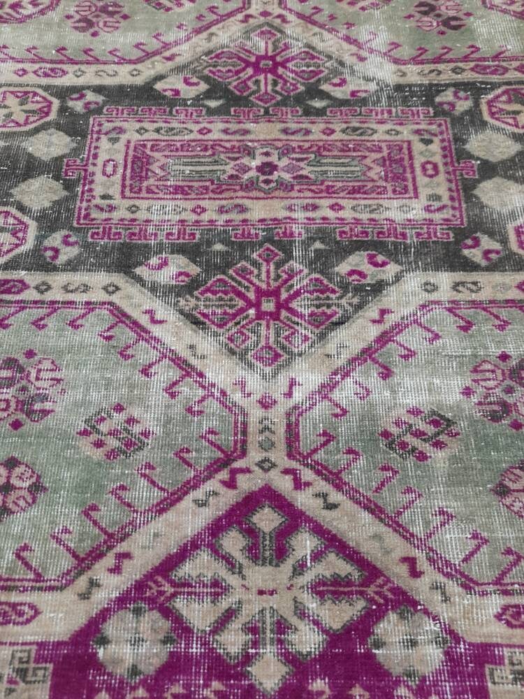 Large Area Muted Persian RUG 7.5 x 10.5 Vintage Rug Vintage Wool Rug Wool Distressed Rug Hand Made Rugs Vintage Turkish Rug 8x11