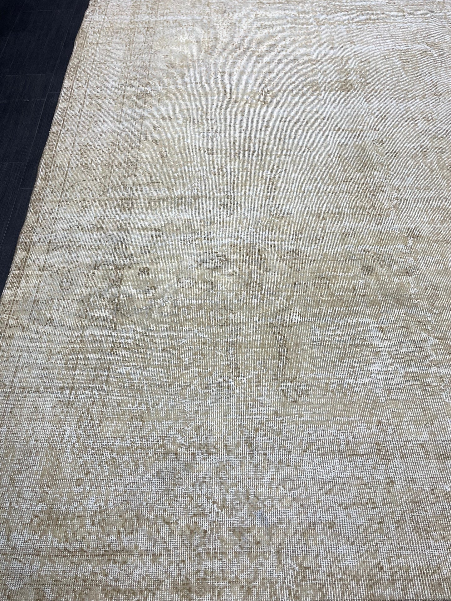 Neutral Vintage Rug Muted TURKISH 7 x 10.4 Rug Handmade Rug Distressed Rug Large Turkish Oushak Rug Wool Rug Hand Knotted Rug
