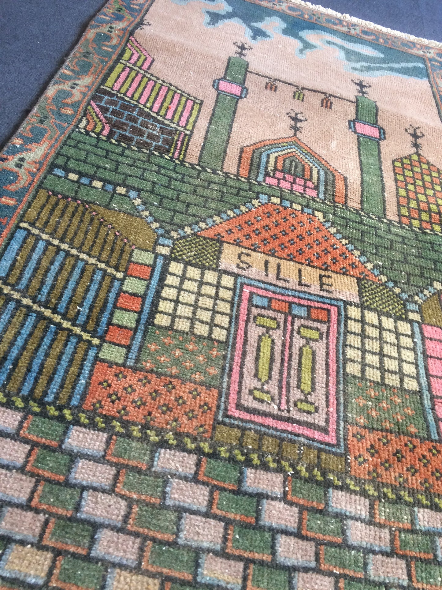Turkish Rug, Oushak Rug, Oushak Rugs, Wool Oushak Rug, sufi mevlana Tapestry Rug, Farmhouse Rug, Vintage Rug, Prayer Rug, Hand Made Rug