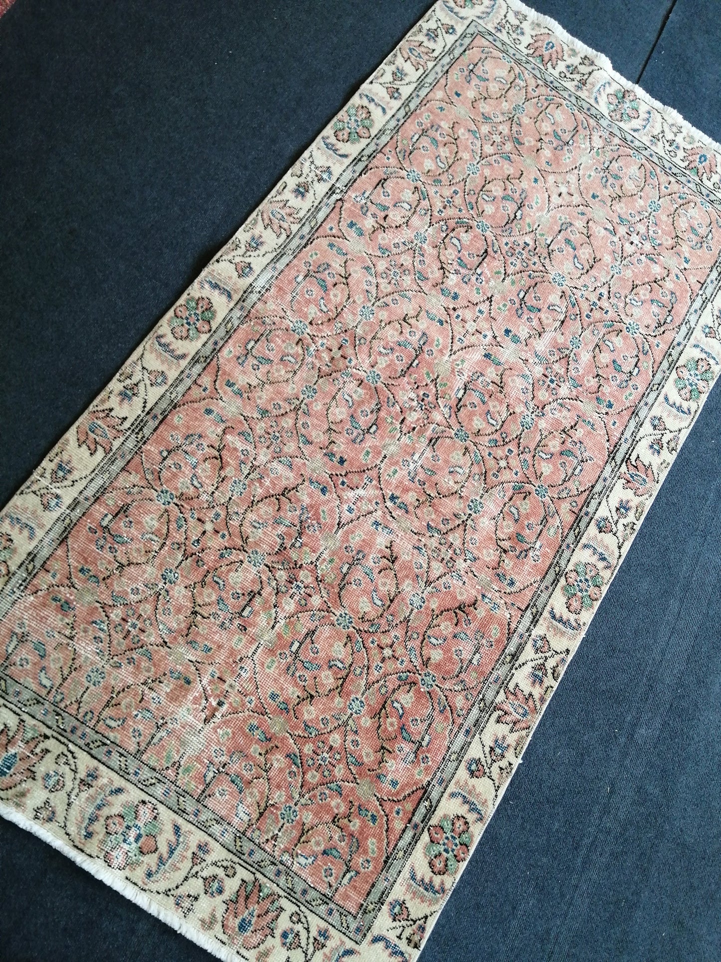 Hand Made Rug, Oushak Rug , Wool Rug Vintage Rug Floral Rug, Turkish Rug