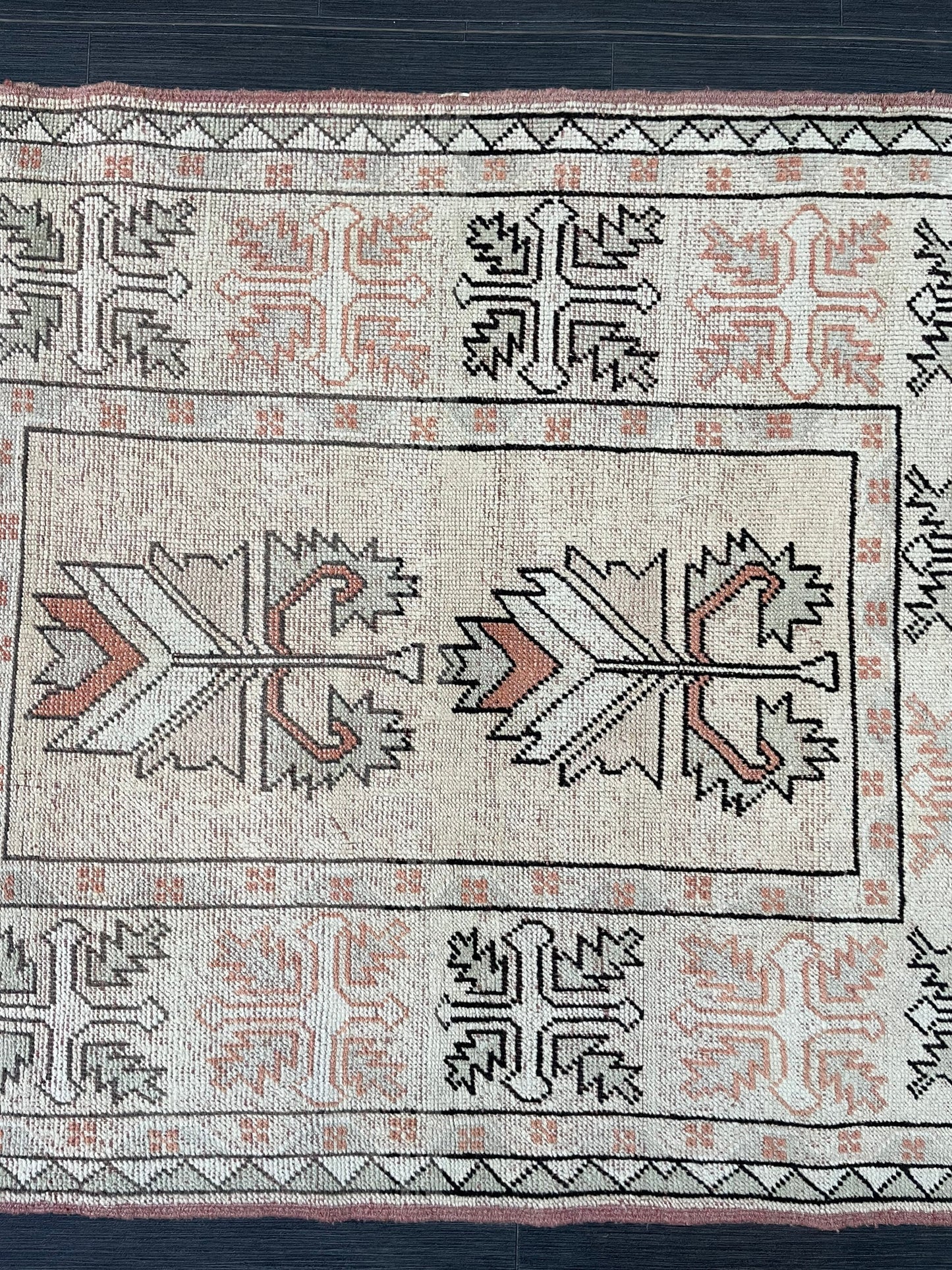Vintage Rug, Oushak Rug, Wool Handmade 3.5 x 4.9 Rug, Persian Rug, Turkish Rug, Hand Knotted Wool Rug
