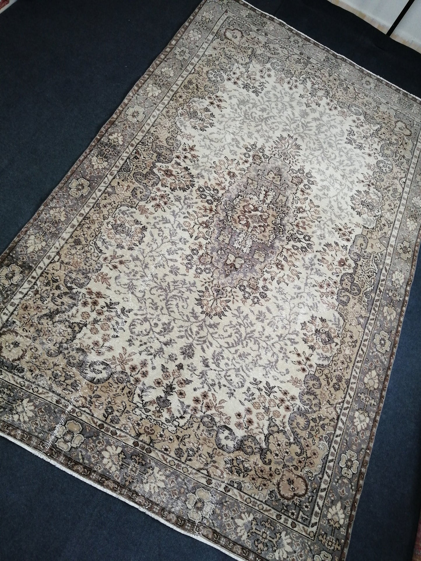 6.3 x 10 OUSHAK RUG TURKISH Oushak Rug Vintage Oushak Runner Rug Vintage Runner Rug Wool Oushak Rug Hand Made Rugs Vintage Turkish Rug