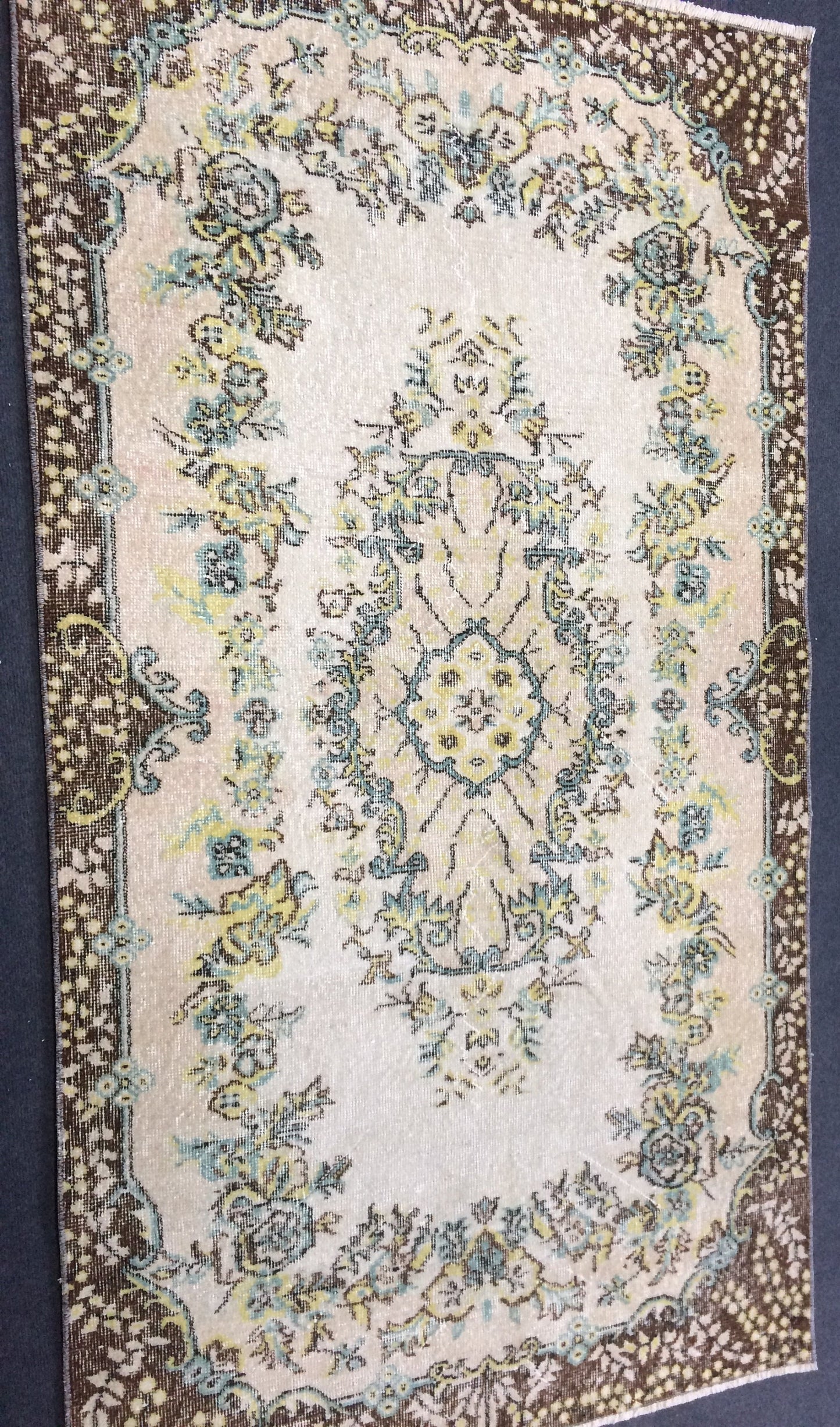 Pastel Colors Medallion TURKISH Oushak RUG , Earth Tones Rug,Antique Rug,Oushak antique Rug,Hand woven Rug,Weaving Rug,Ethnic Kitchen Rug
