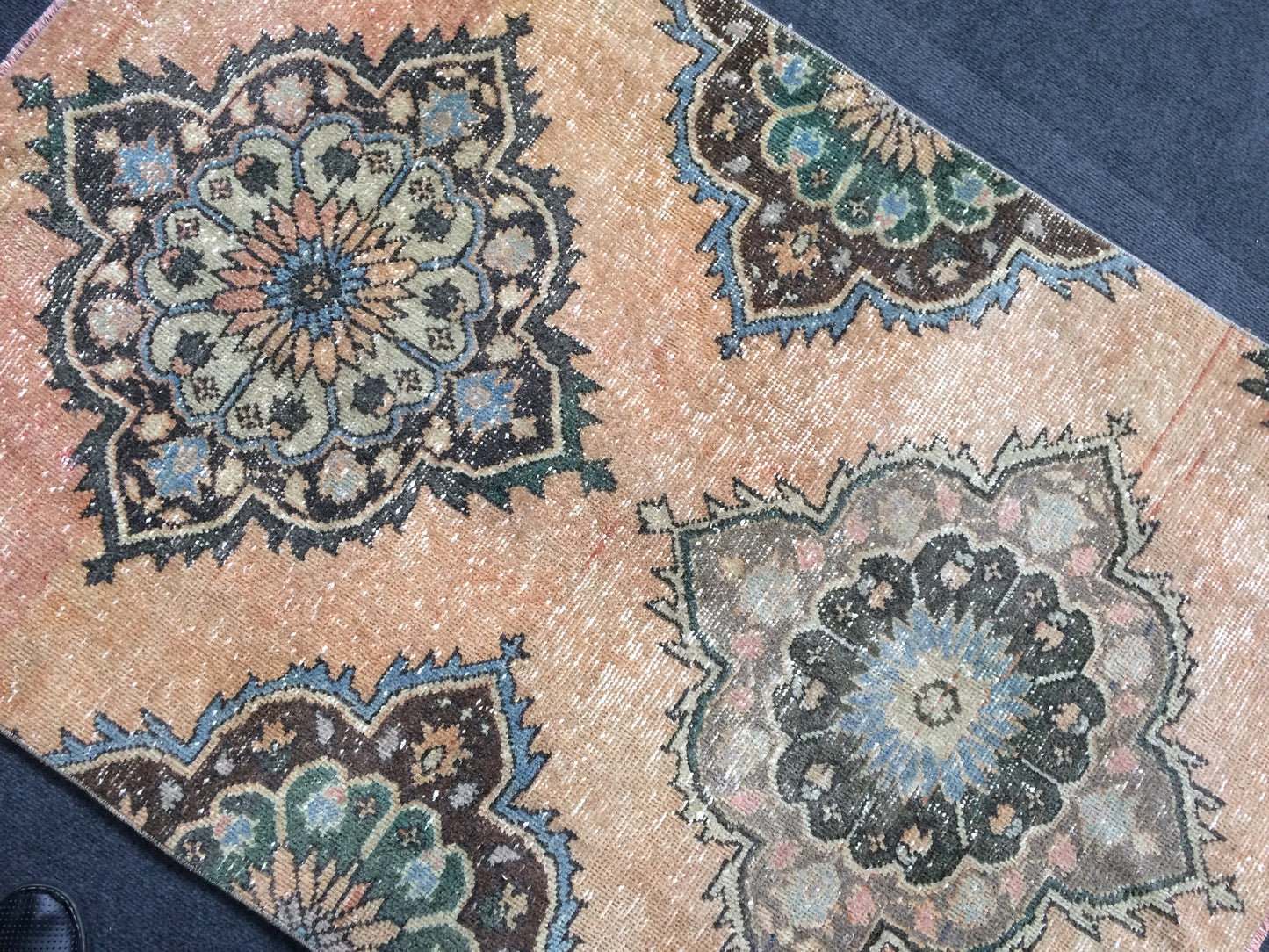 Mini Rug Small Area Rug Turkish Rug Oushak Rug Hand Made Rug Vintage Rug