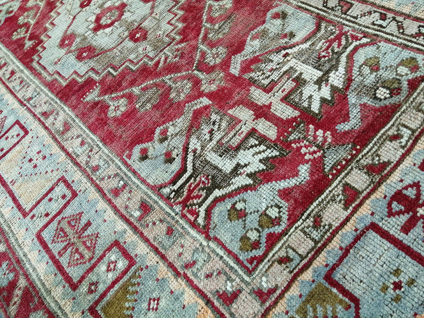 Antique Oriental RUG 3.5 x 6.3 TURKISH Oushak Rug Vintage Wool Rug Hand Made Rugs Vintage Rug