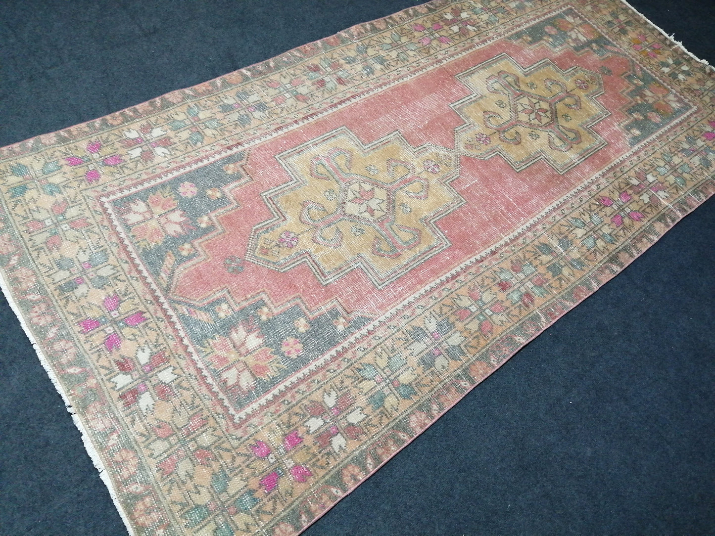 4 x 8.6 Rugs, Hand Made Rug, Oushak Rug, Rustic Rug, Bohemian Rug Oriental Turkish Rug, Farmhouse Rug, Vintage Rug, Wool rug