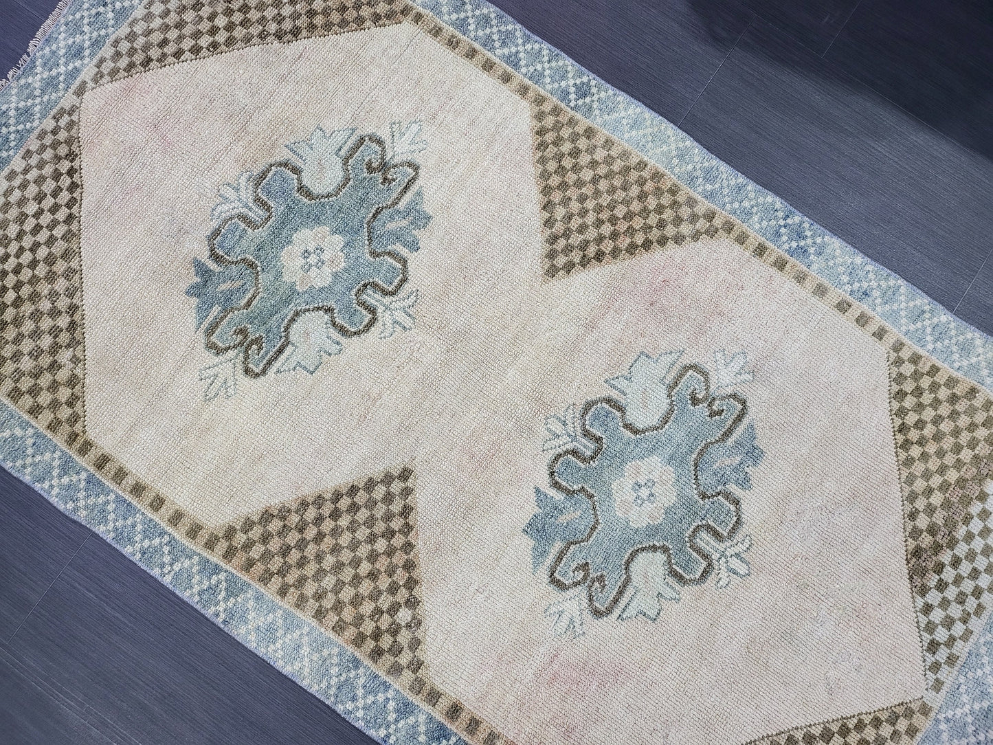 Antique Rug, Vintage 3.3 x 5.8 Rug, Turkish Wool Rug, Oushak Rug, Fine Knotted Rug, Hand Knotted Rug, Persian Rug, Handmade Rug