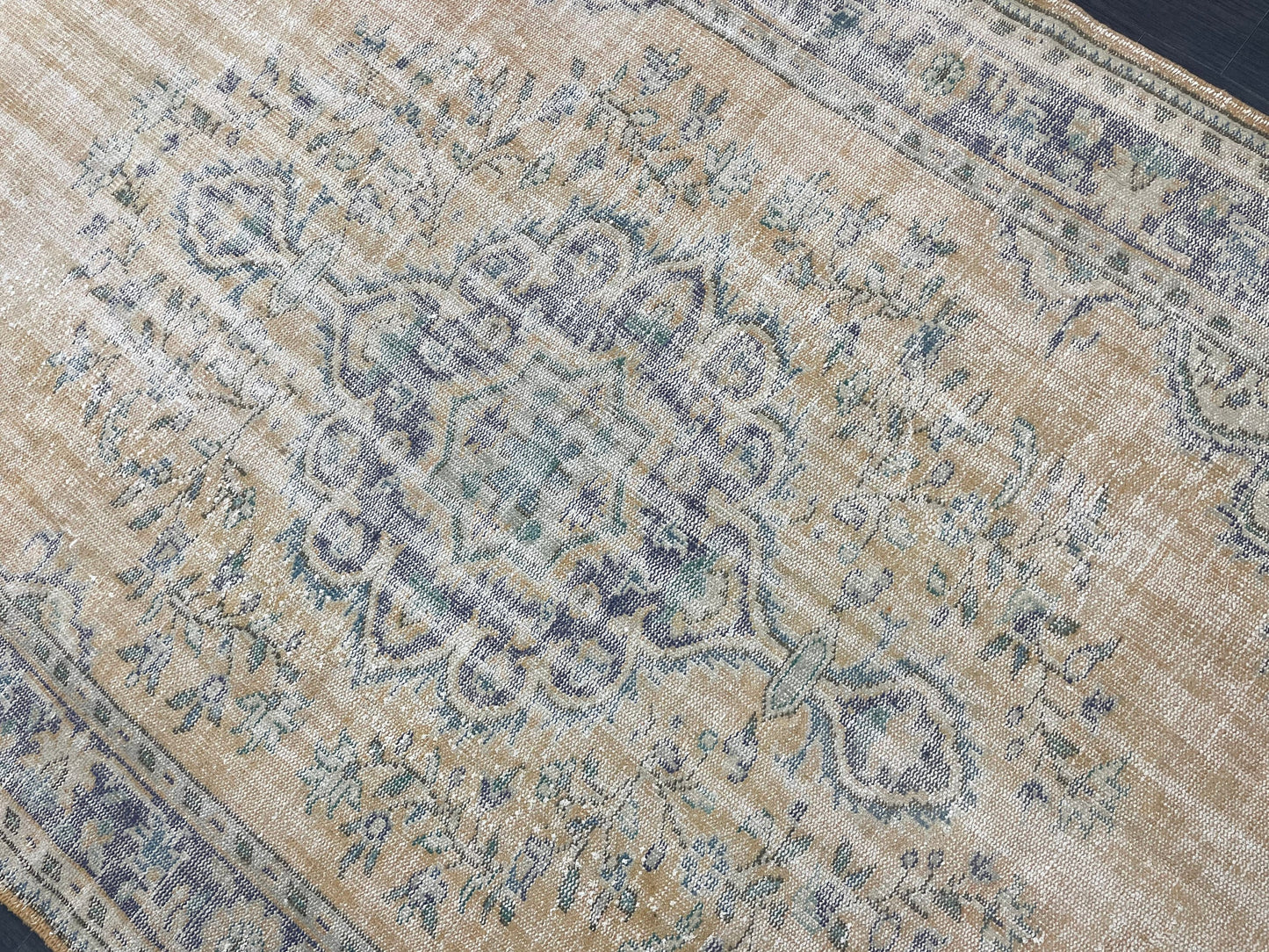 Large OUSHAK RUG TURKISH 6.3 x 10 Rug Vintage Rug Wool Distressed Rug Handmade Rugs Turkish Rug Muted Oriental rug Hand Knotted Rug