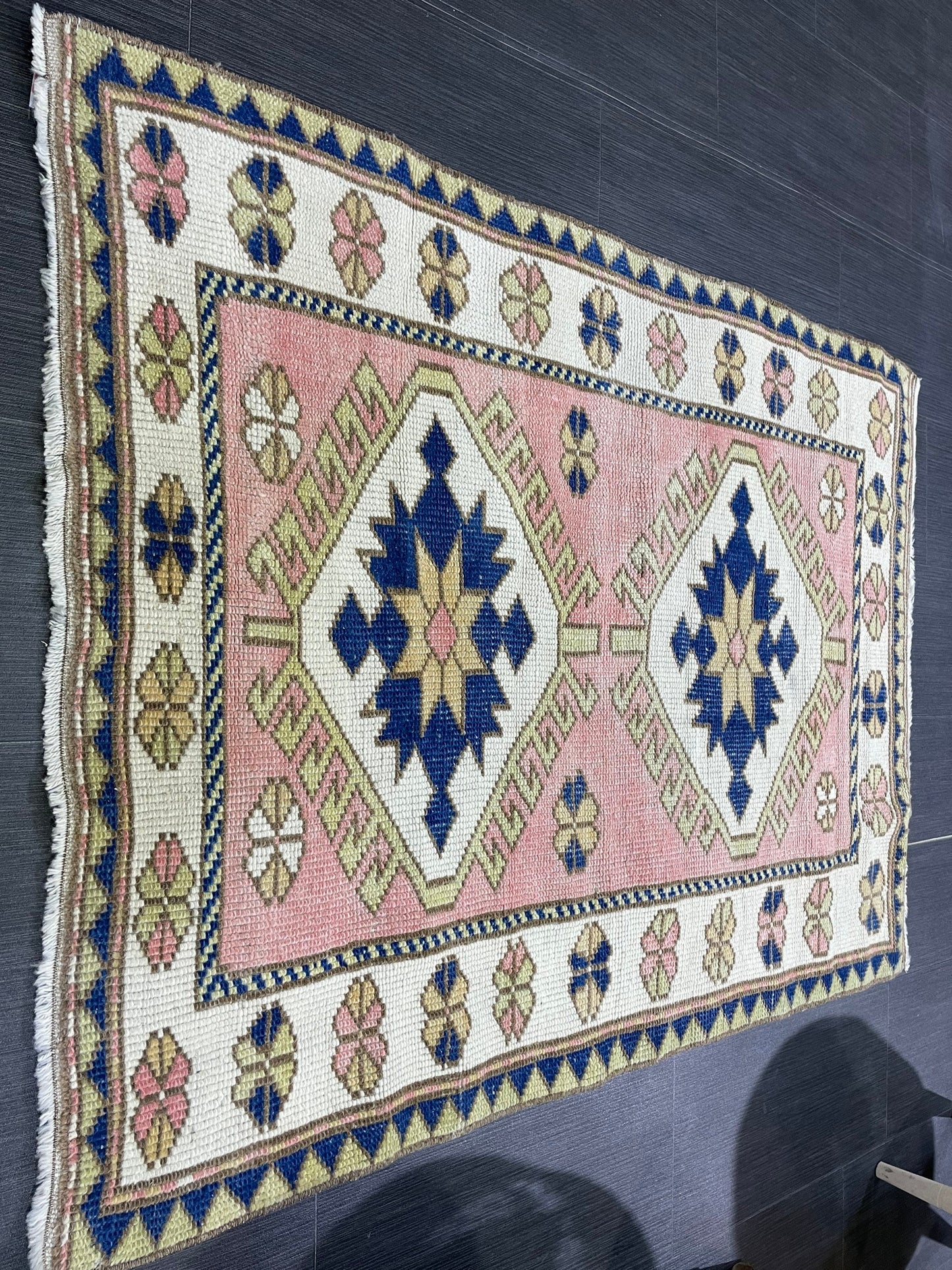 Handmade TURKISH Rug, Vintage Wool 3.3 x 4.4 Rug, Oushak Rug, Hand Knotted Rug, Anatolian Rug, Persian Rug, 100% Wool Rug,