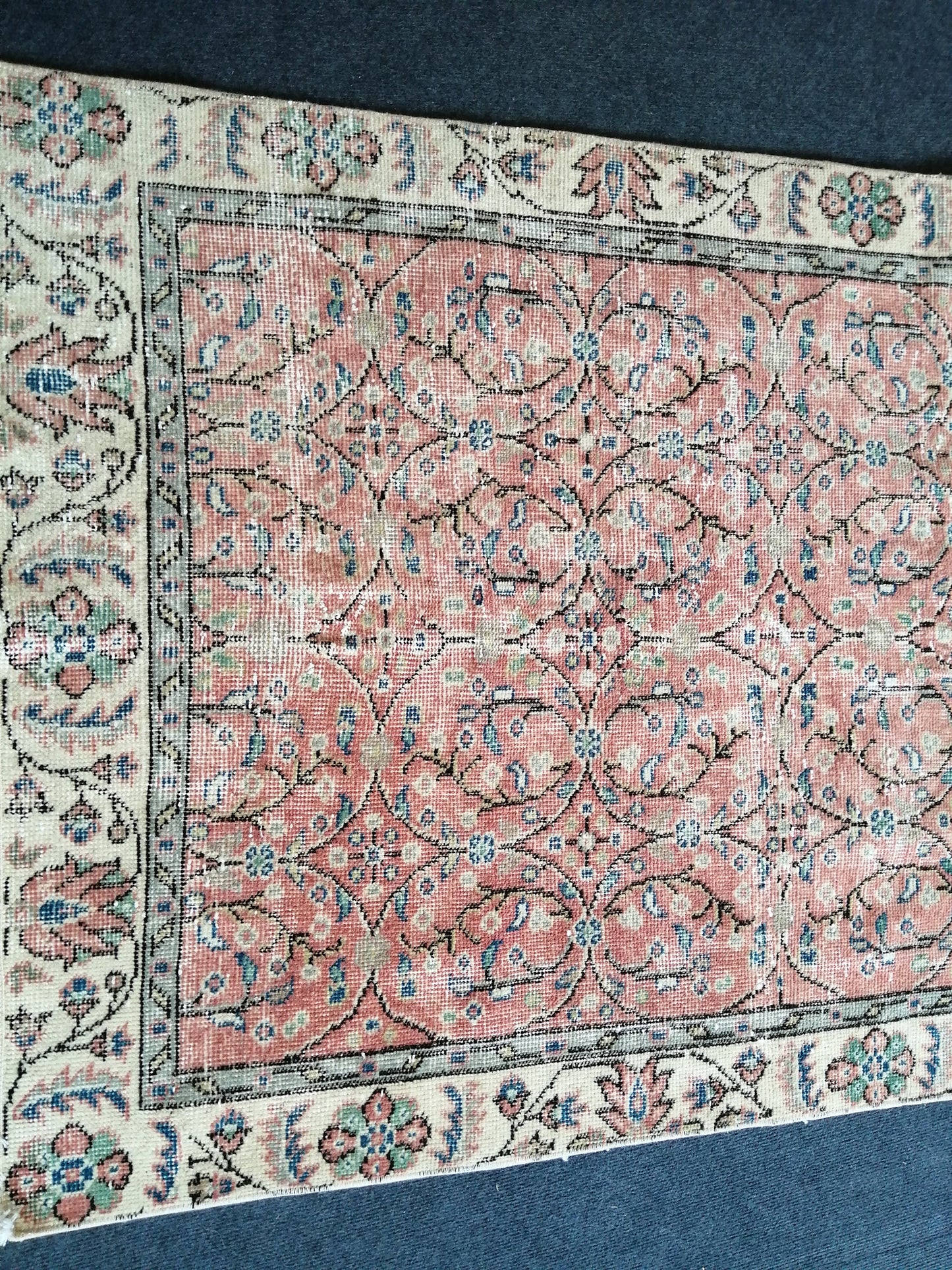 Hand Made Rug, Oushak Rug , Wool Rug Vintage Rug Floral Rug, Turkish Rug