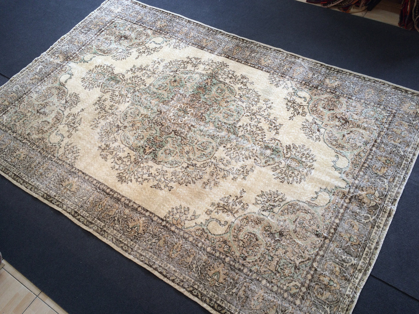 9.8 x 6.5 Large Oushak Rug, Vintage Rug Oushak Rug , Wool Rug Turkish Rugs Persian Rug Muted Persian Rug