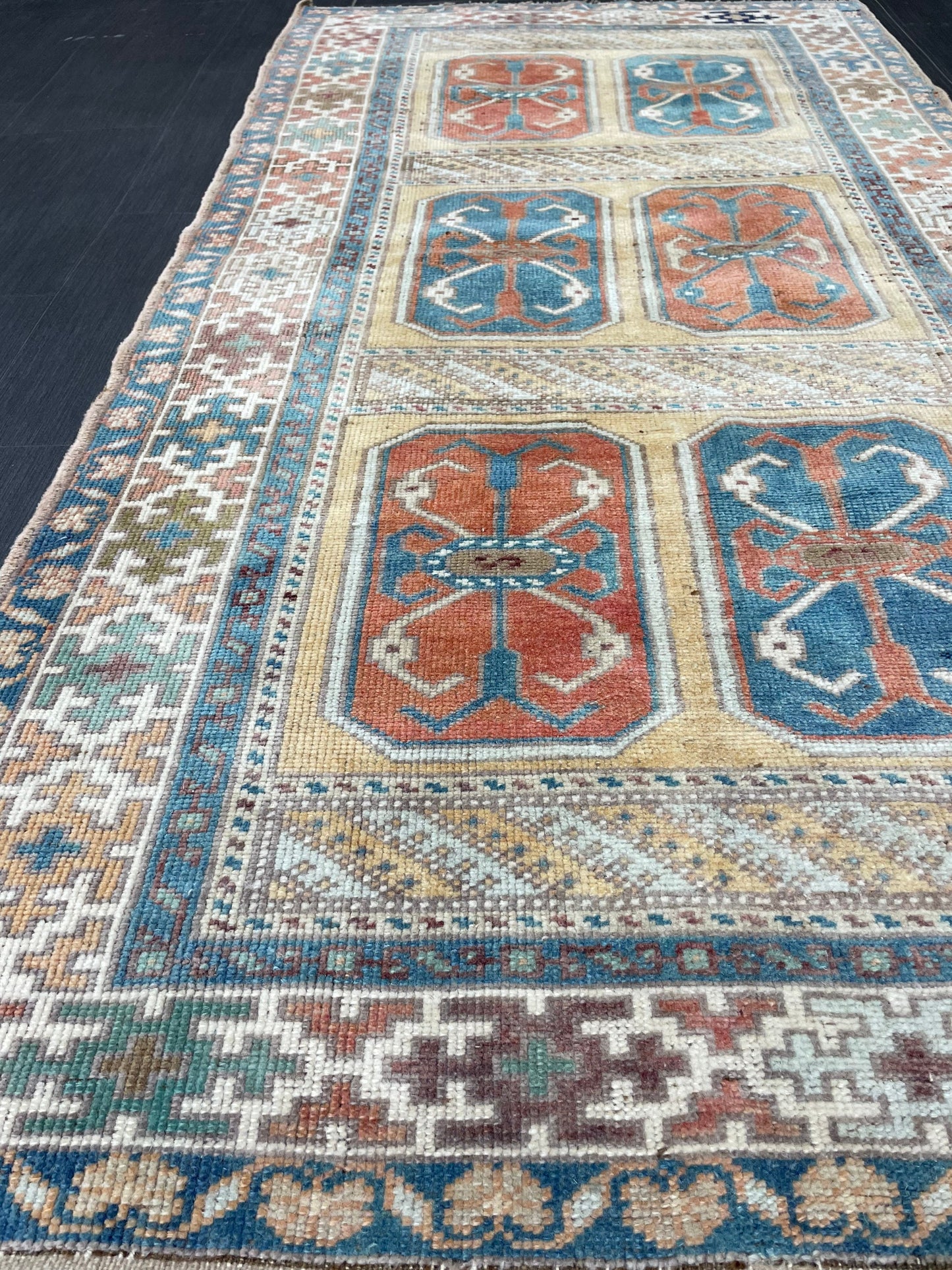 Wool Vintage RUG 3.3 x 6.6 TURKISH Rug Oriental Rug Vintage Oushak Rug Vintage Persian Rug Hand Made Rugs Vintage Turkish Rug Discounted Rug