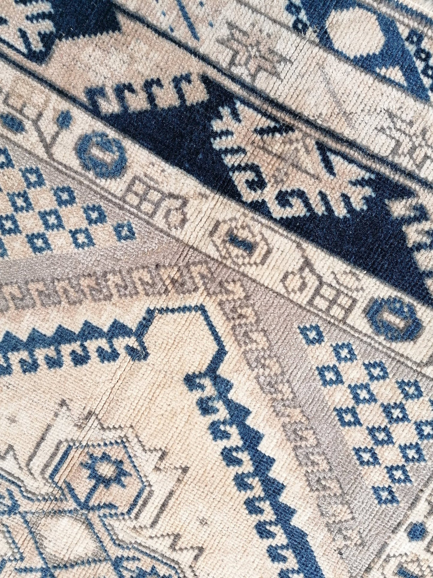 Vintage handmade rug, turkish wool rug 4'11x7'4 blue vintage oushak rug, bohemian rug