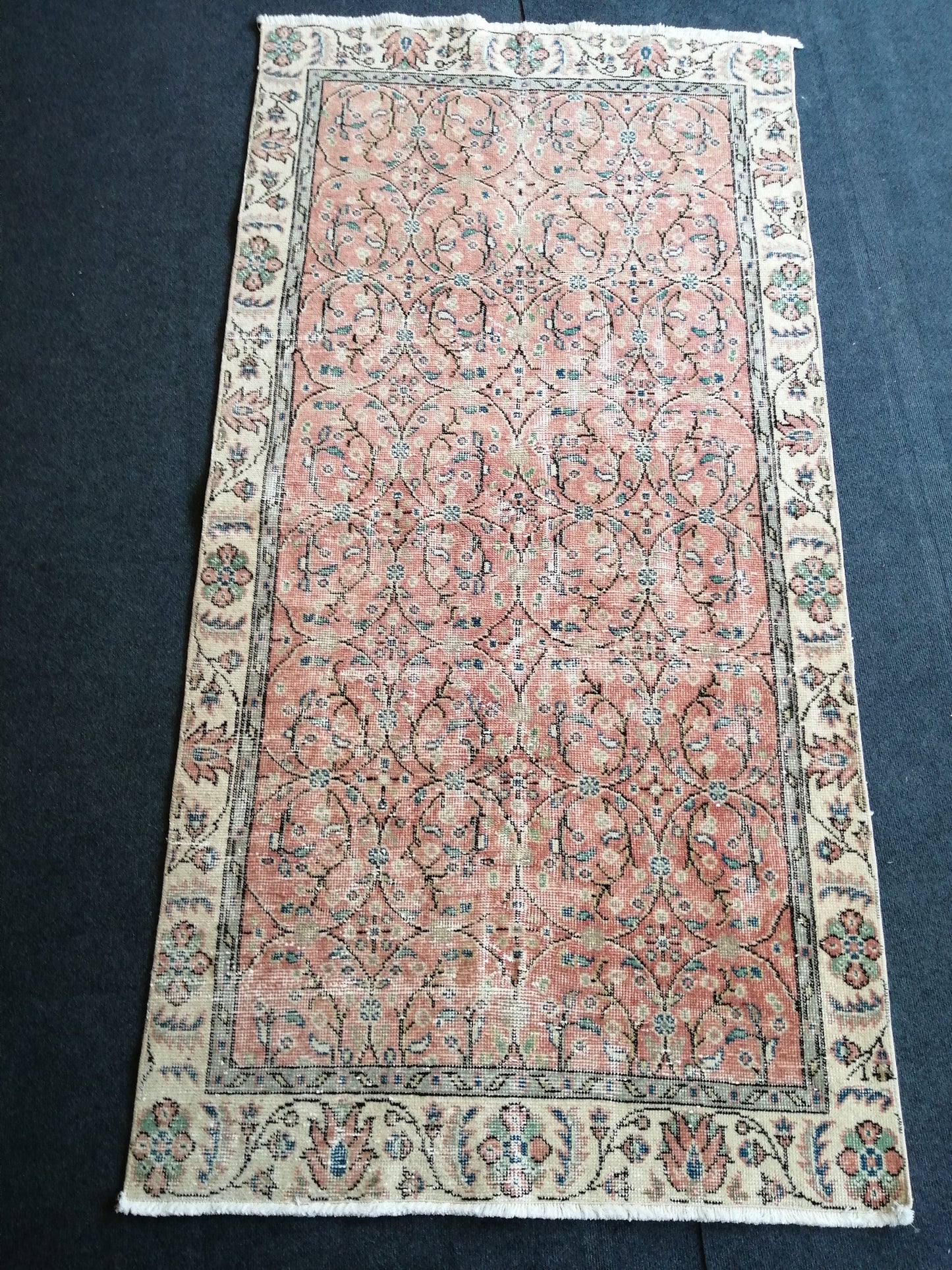 Hand Made Rug, Oushak Rug , Wool Rug Vintage Rug Floral Rug, Turkish Rug