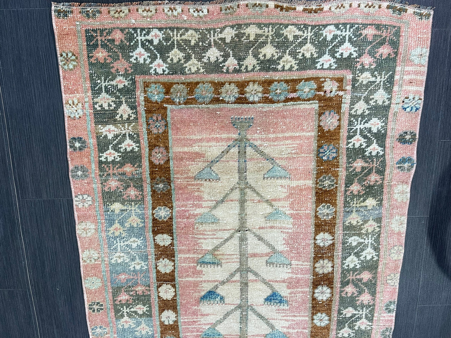 TURKISH Rug, Vintage 3x5 Wool Rug, Oushak Rug, Hand Knotted Rug, Anatolian Rug, Persian 100% Wool Rug, Handmade Rug