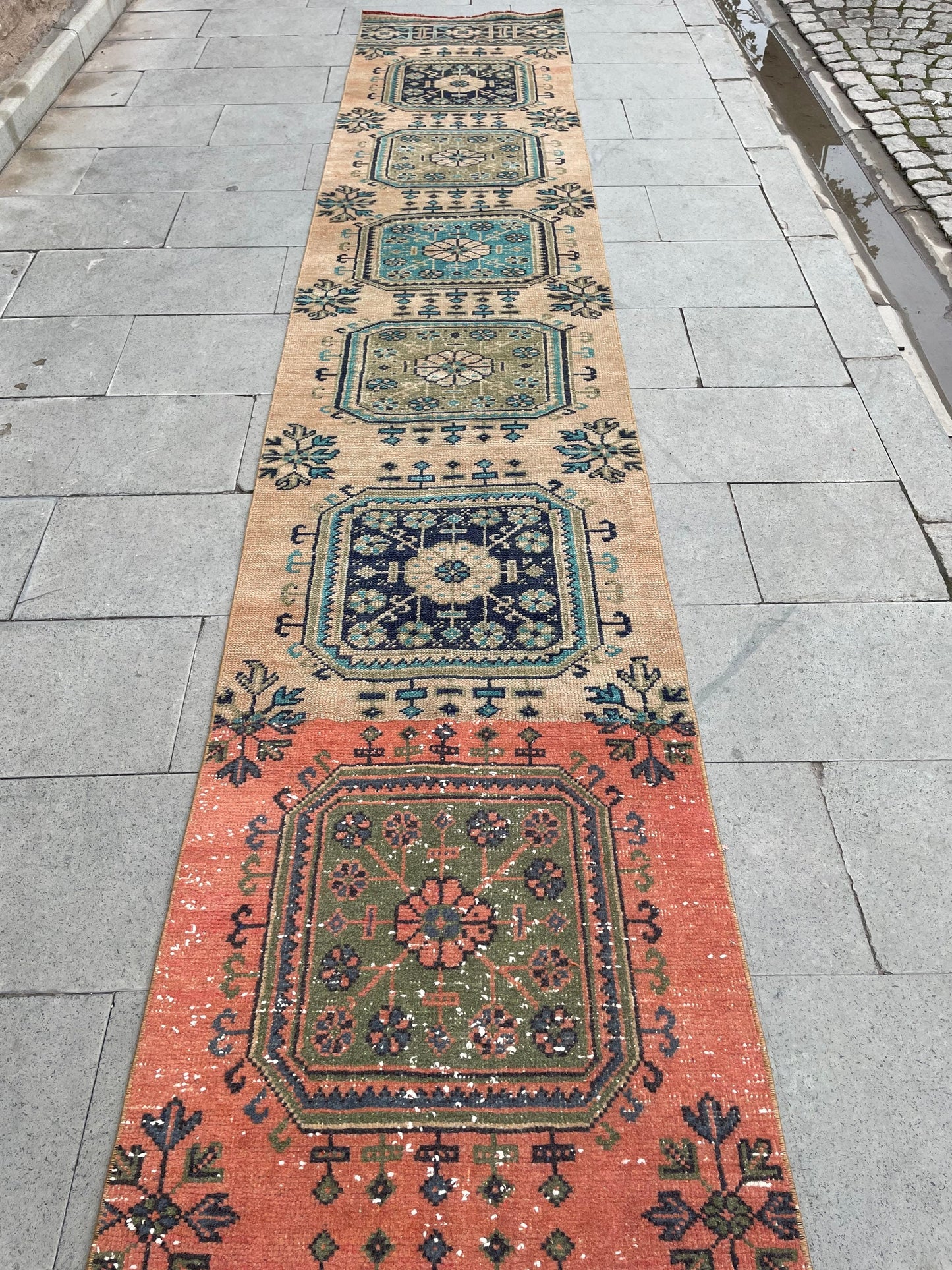 Vintage Staircase Runner Rug 2.3 x 27 ft Extra Long TURKISH Runner Rug Vintage Runner Rug Distressed Runner Rug Runner Hand Knotted Runner