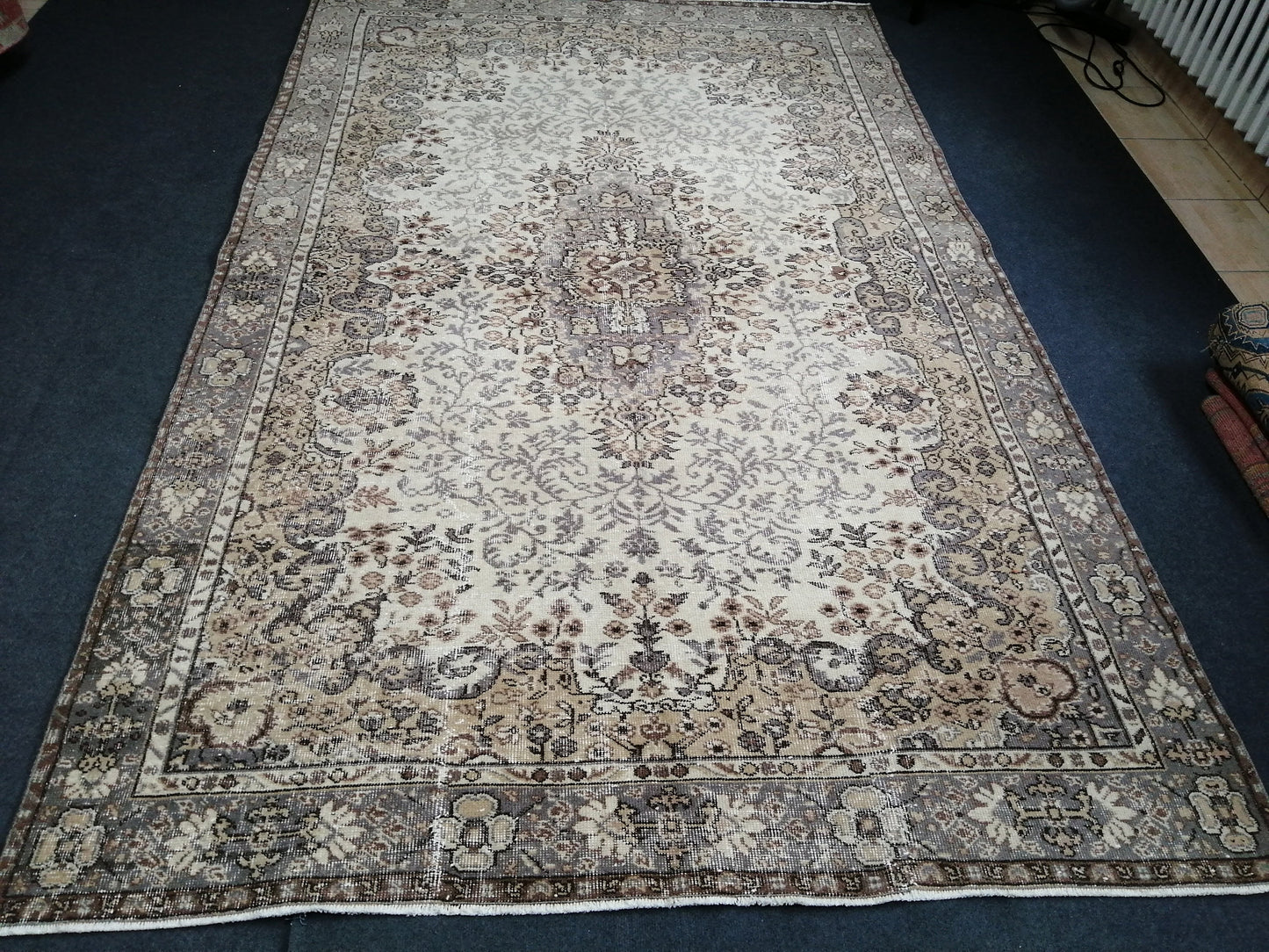6.3 x 10 OUSHAK RUG TURKISH Oushak Rug Vintage Oushak Runner Rug Vintage Runner Rug Wool Oushak Rug Hand Made Rugs Vintage Turkish Rug