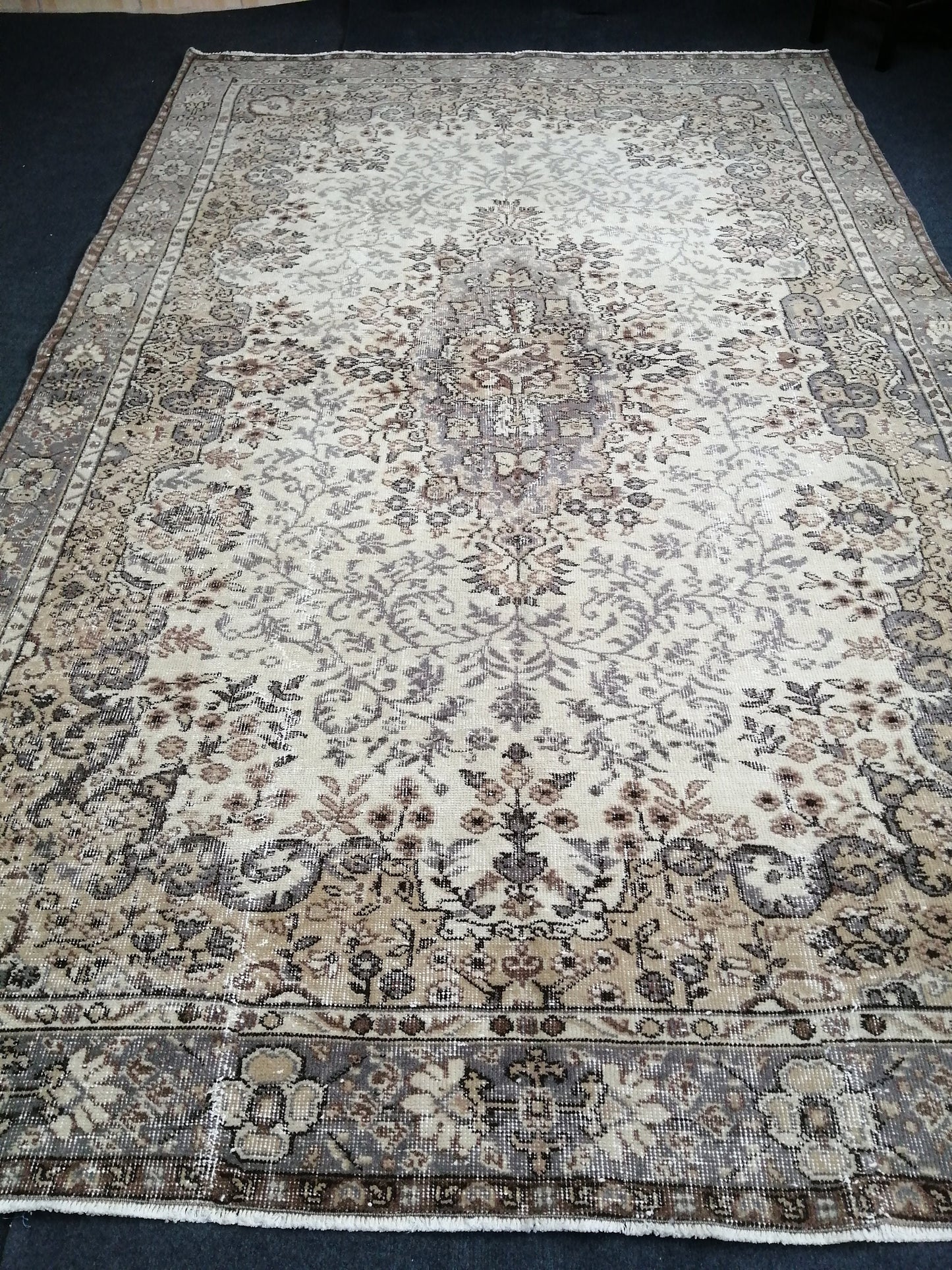 6.3 x 10 OUSHAK RUG TURKISH Oushak Rug Vintage Oushak Runner Rug Vintage Runner Rug Wool Oushak Rug Hand Made Rugs Vintage Turkish Rug