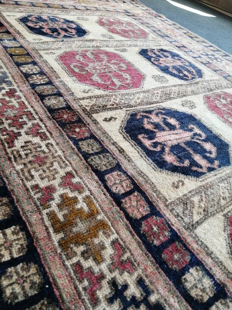 Vintage Original Area Turkish Rug,Traditional Bohemian Rug, Living Room Rug,Oushak Rug,Hand woven Rug,Weaving Rug, Vintage Flooring