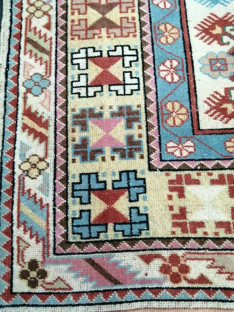 3.8x6.6 Rug Hand Made Rug, Oushak Rug, Soft wool Rug, Rug Fun Rug Turkish Rug, Farmhouse Rug, Vintage Wool Carpet Oriental Rug