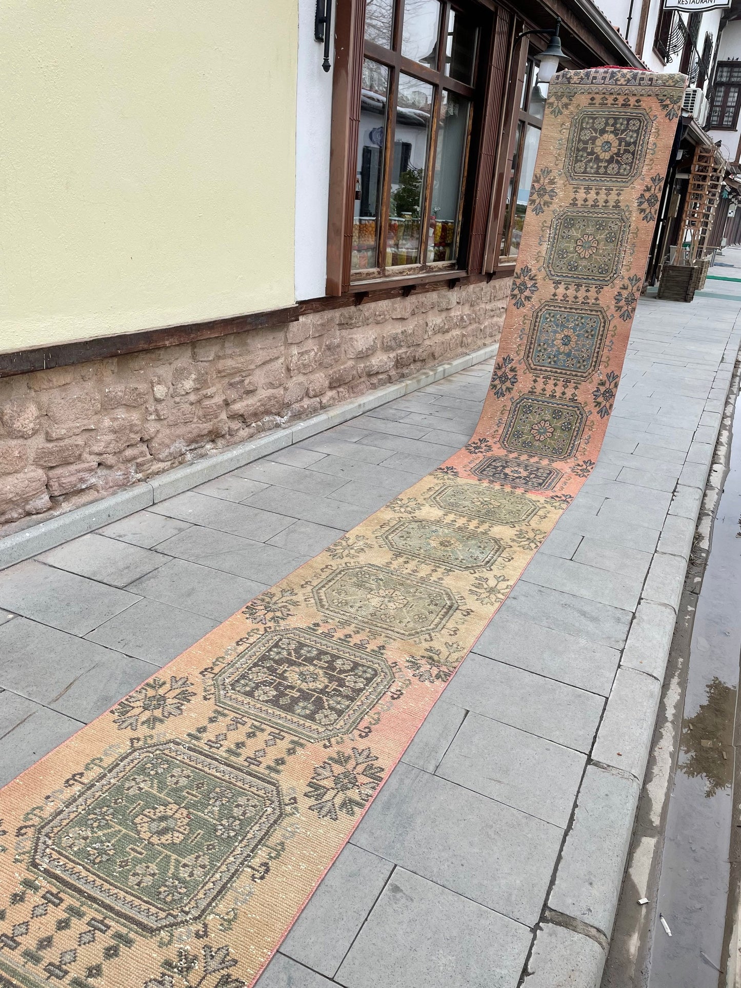 Muted Vintage Staircase Runner Rug 2.5 x 27 Extra Long TURKISH Runner Rug Vintage Runner Rug Distressed Runner Rug Runner Handmade Runner