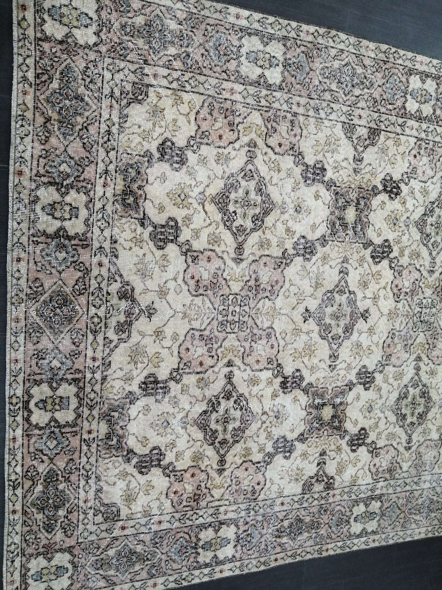 7 x 10.4 Vintage Rug TURKISH HAND MADE Rug Vintage Turkish Rug Oushak Rug Traditional Rug, Turkish Rug, Vintage Oushak Rug, Wool Rug 7x10